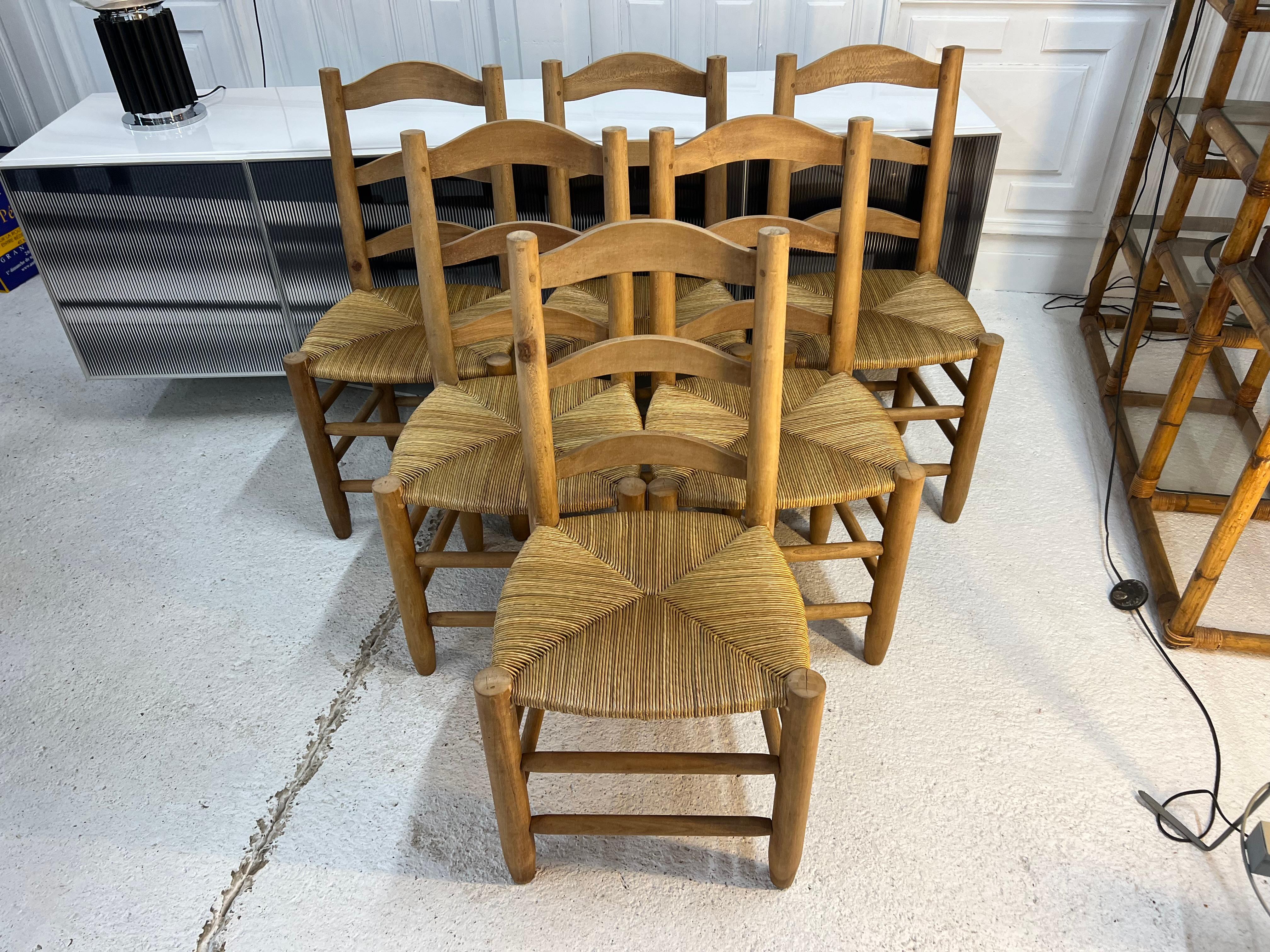Charlotte Perriand Chairs , French Dining Chairs 1960’s 3