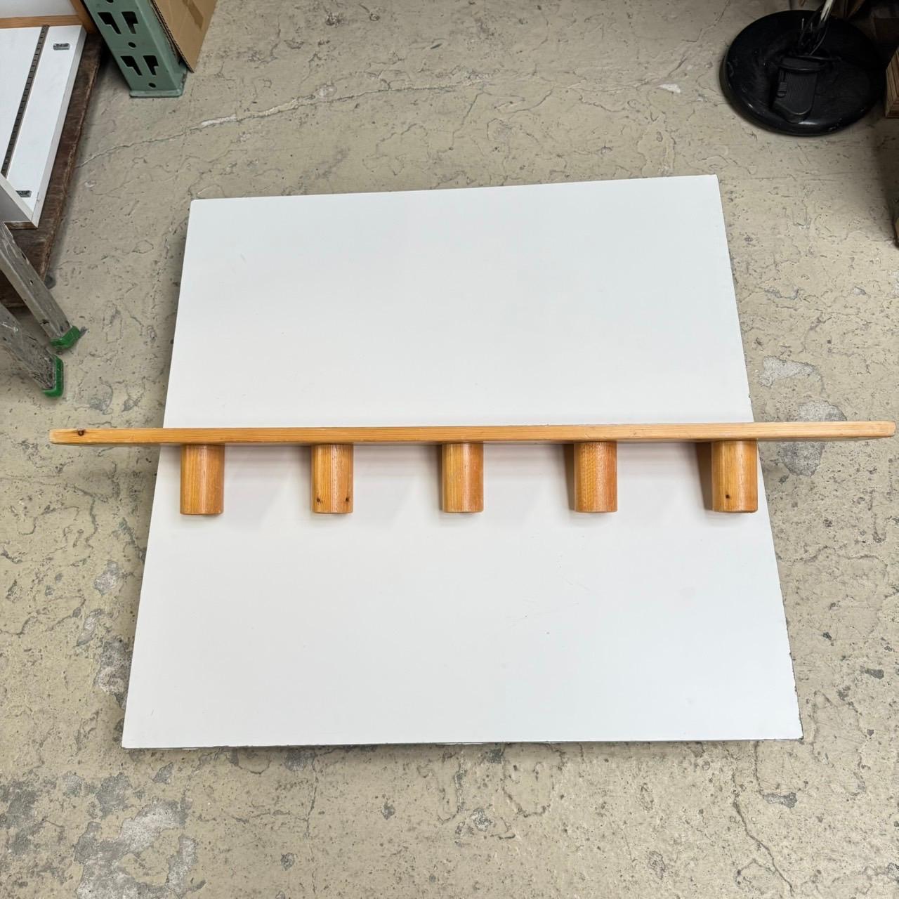Late 20th Century Charlotte Perriand Coat Rack with Five Hooks for Les Arcs, Pinewood, 1970s