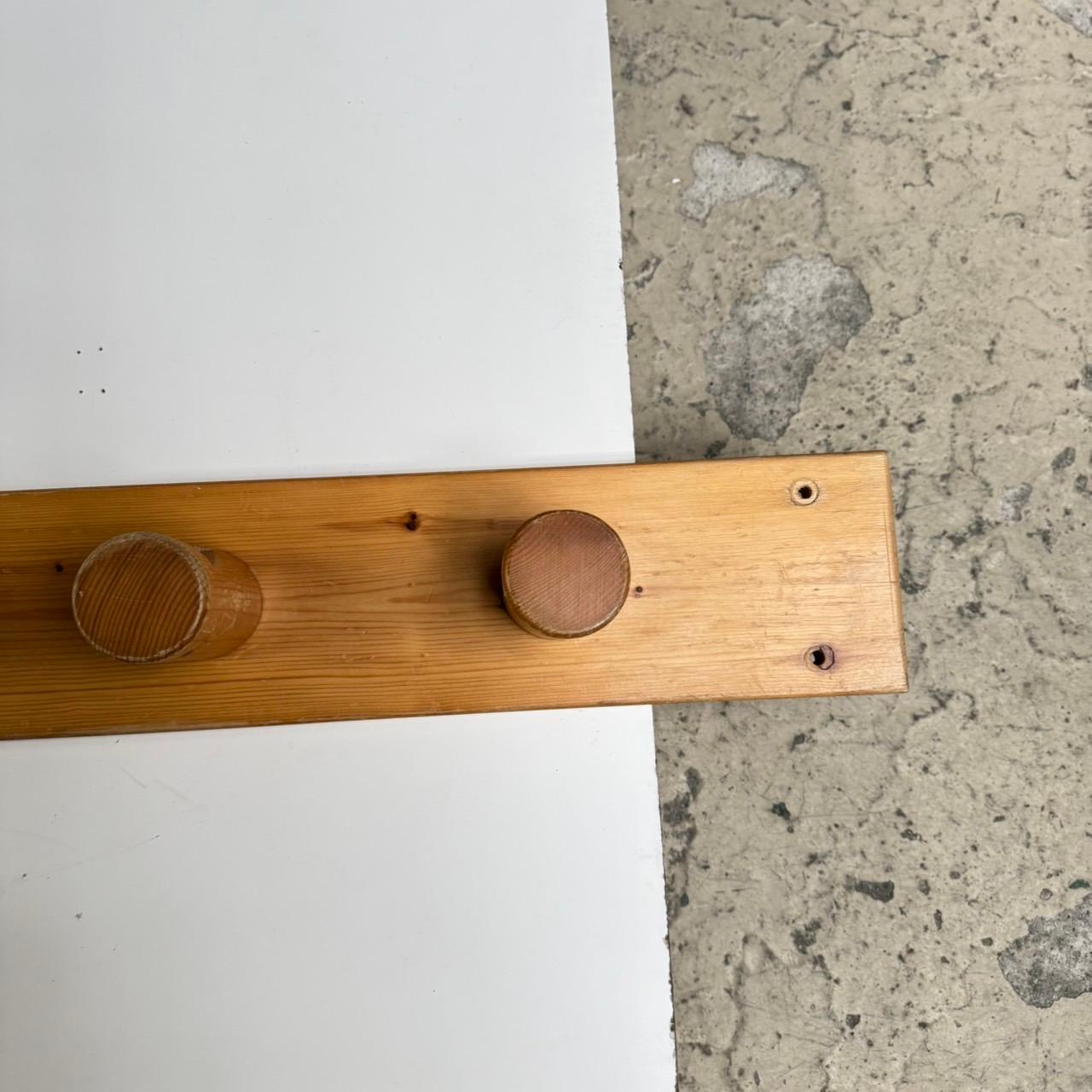 Charlotte Perriand Coat Rack with Five Hooks for Les Arcs, Pinewood, 1970s 2