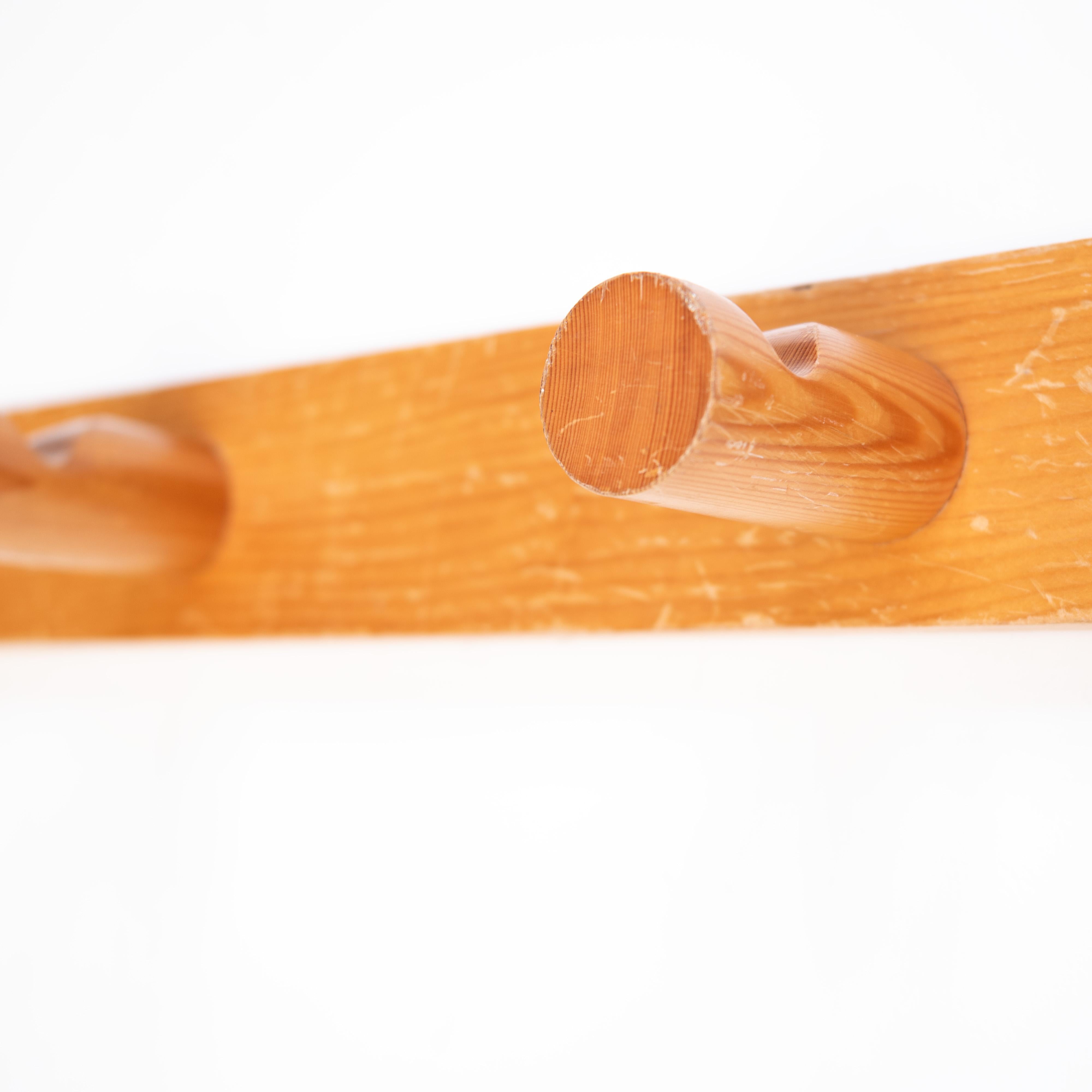 Late 20th Century Charlotte Perriand Coat Rack with Three Hooks for Les Arcs, Pinewood, 1970s For Sale