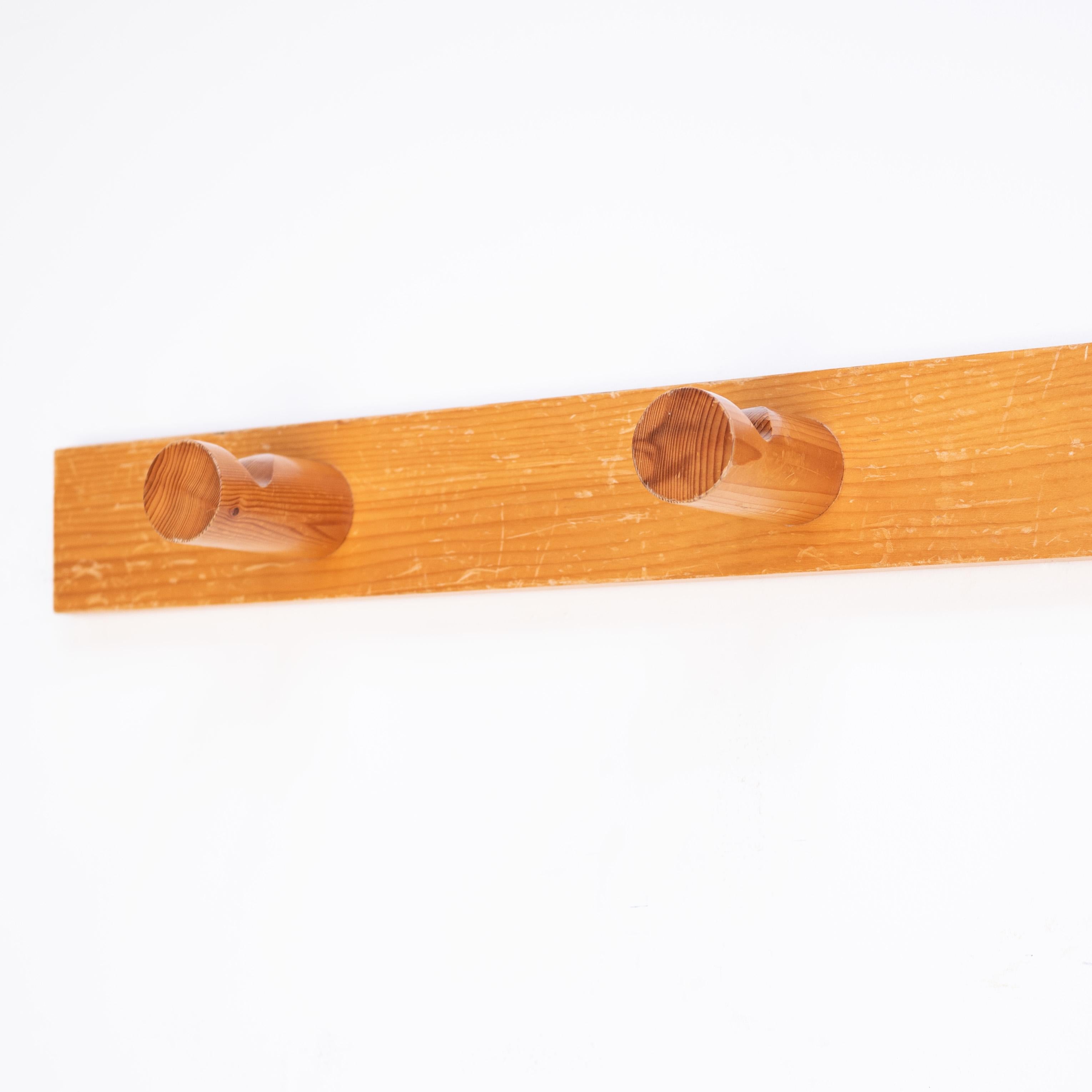Charlotte Perriand Coat Rack with Three Hooks for Les Arcs, Pinewood, 1970s For Sale 2