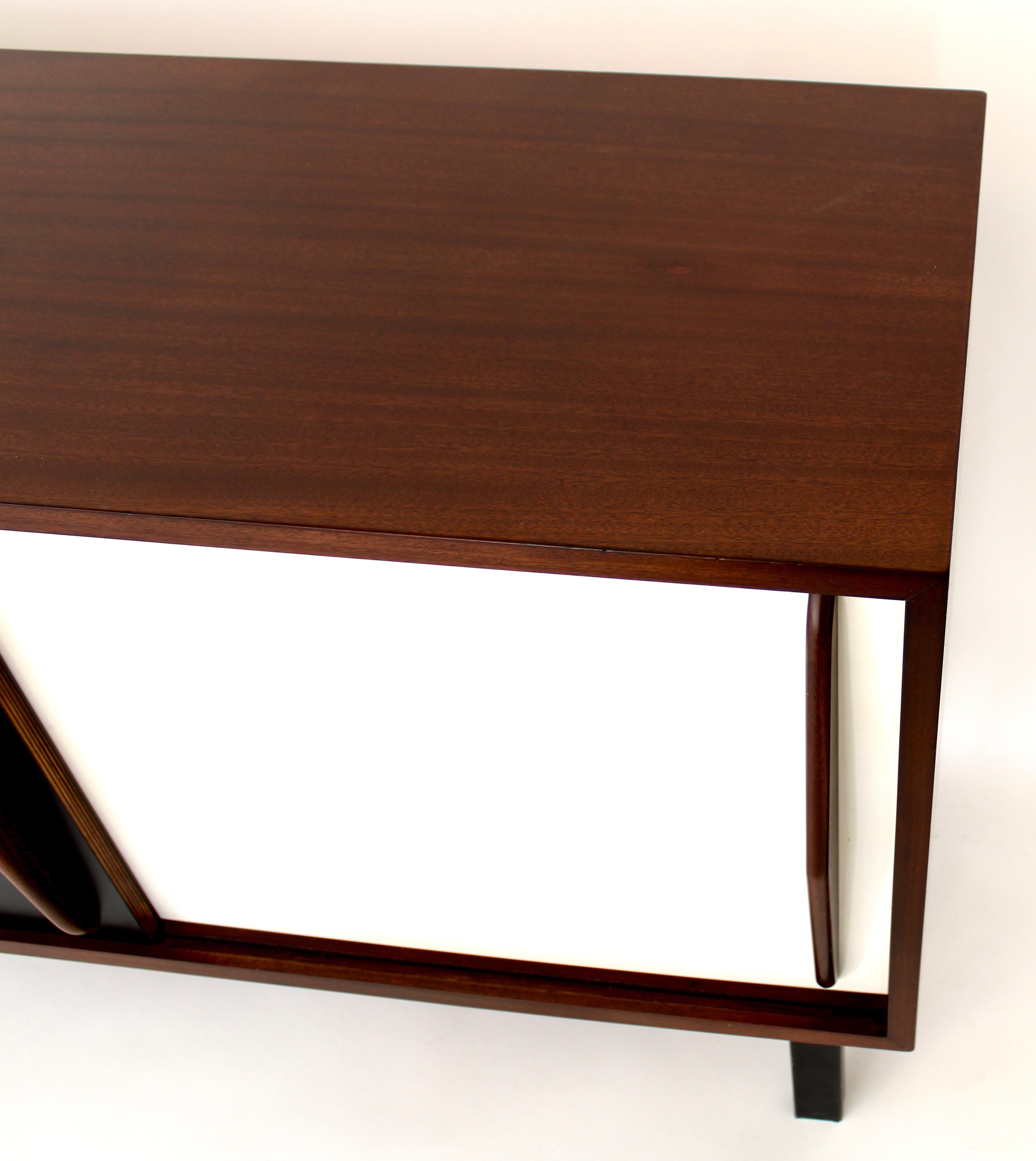 Charlotte Perriand Consado Sideboard Buffet Mahogany Wood Black White Laminate 1