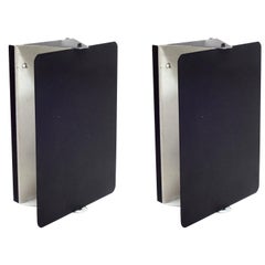 Charlotte Perriand "CP1" Black Metal Sconces, France, 1960s