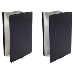 Charlotte Perriand "CP1" Black Metal Sconces, France, 1960s