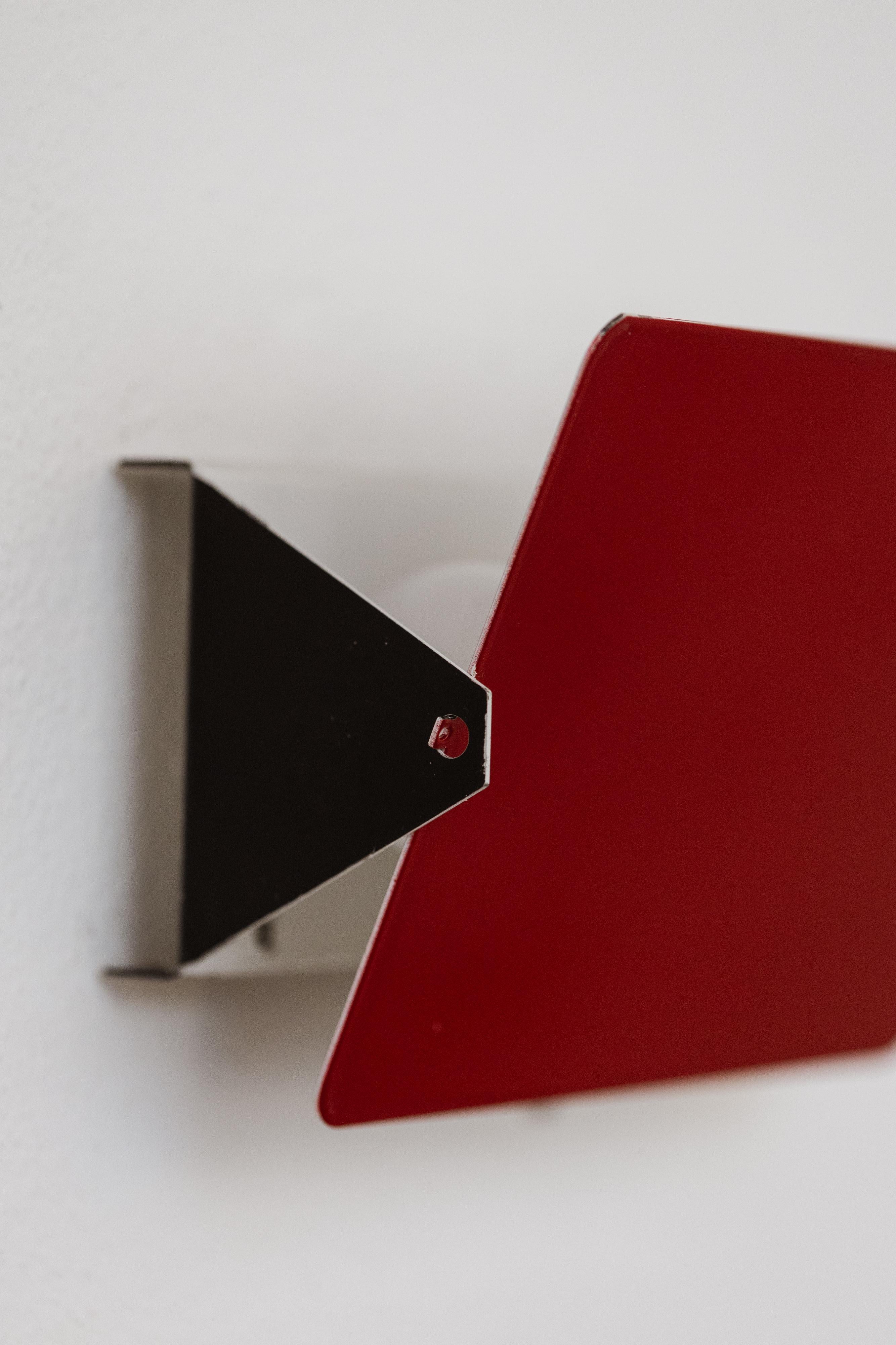 Mid-Century Modern Charlotte Perriand “CP1” Sconces for Steph Simon, Red, 1958, Set of 4 For Sale