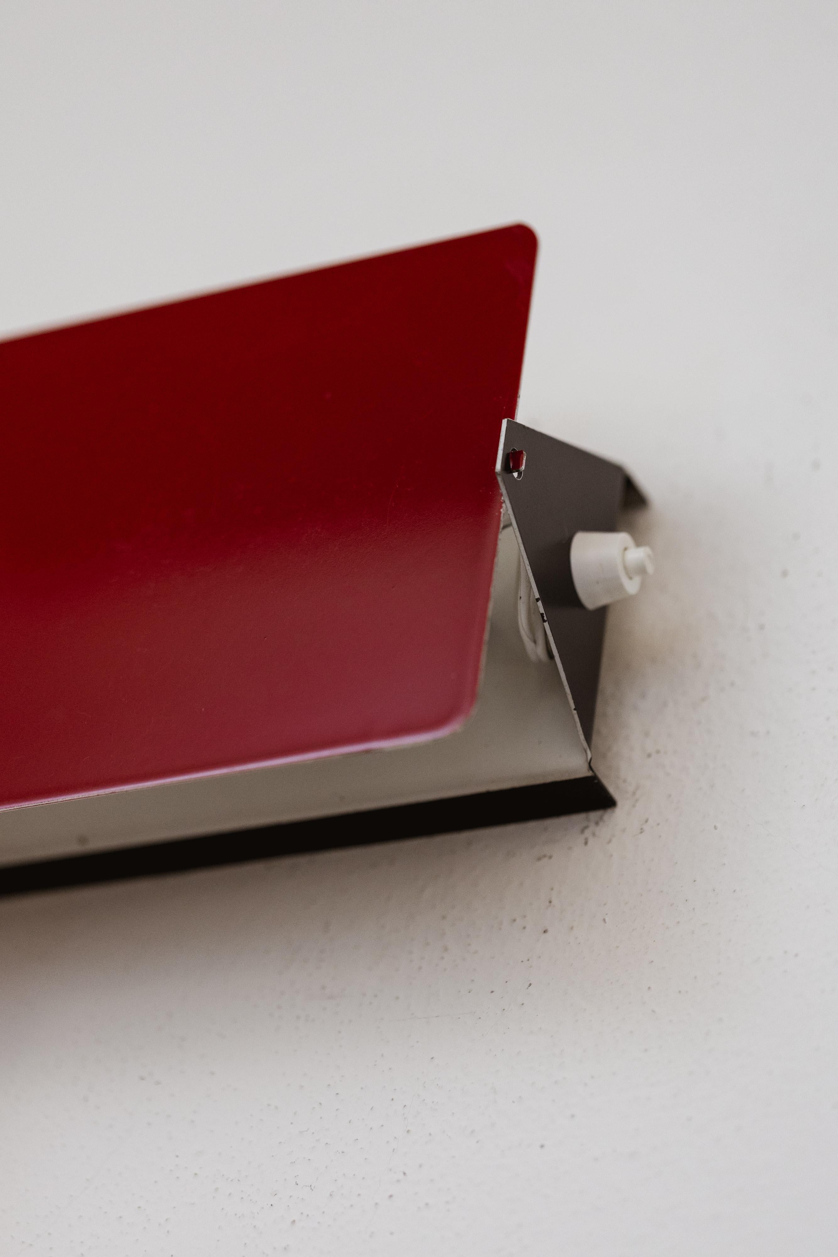 French Charlotte Perriand “CP1” Sconces for Steph Simon, Red, 1958, Set of 4 For Sale
