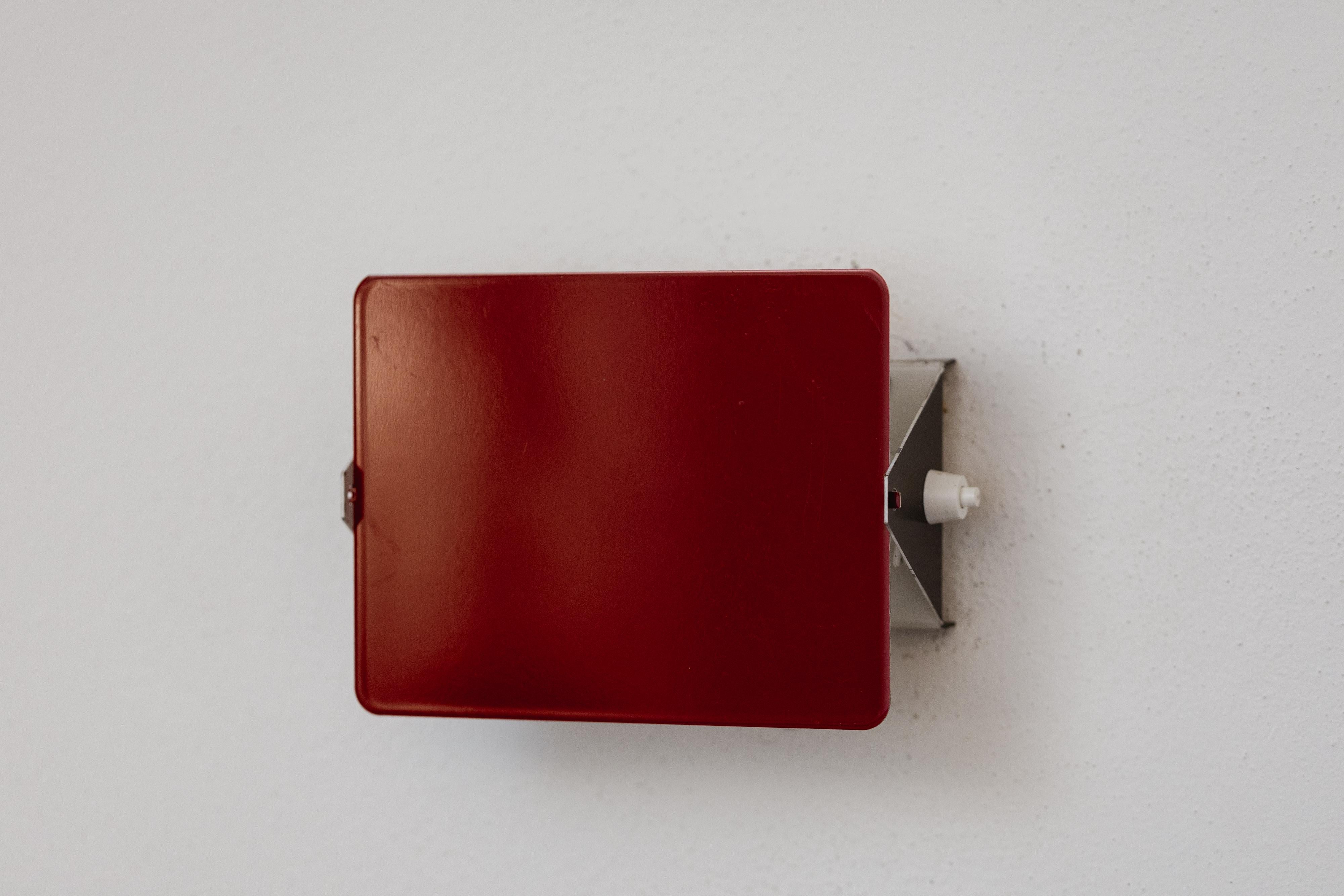 Charlotte Perriand “CP1” Sconces for Steph Simon, Red, 1958, Set of 4 In Good Condition For Sale In Lonigo, Veneto
