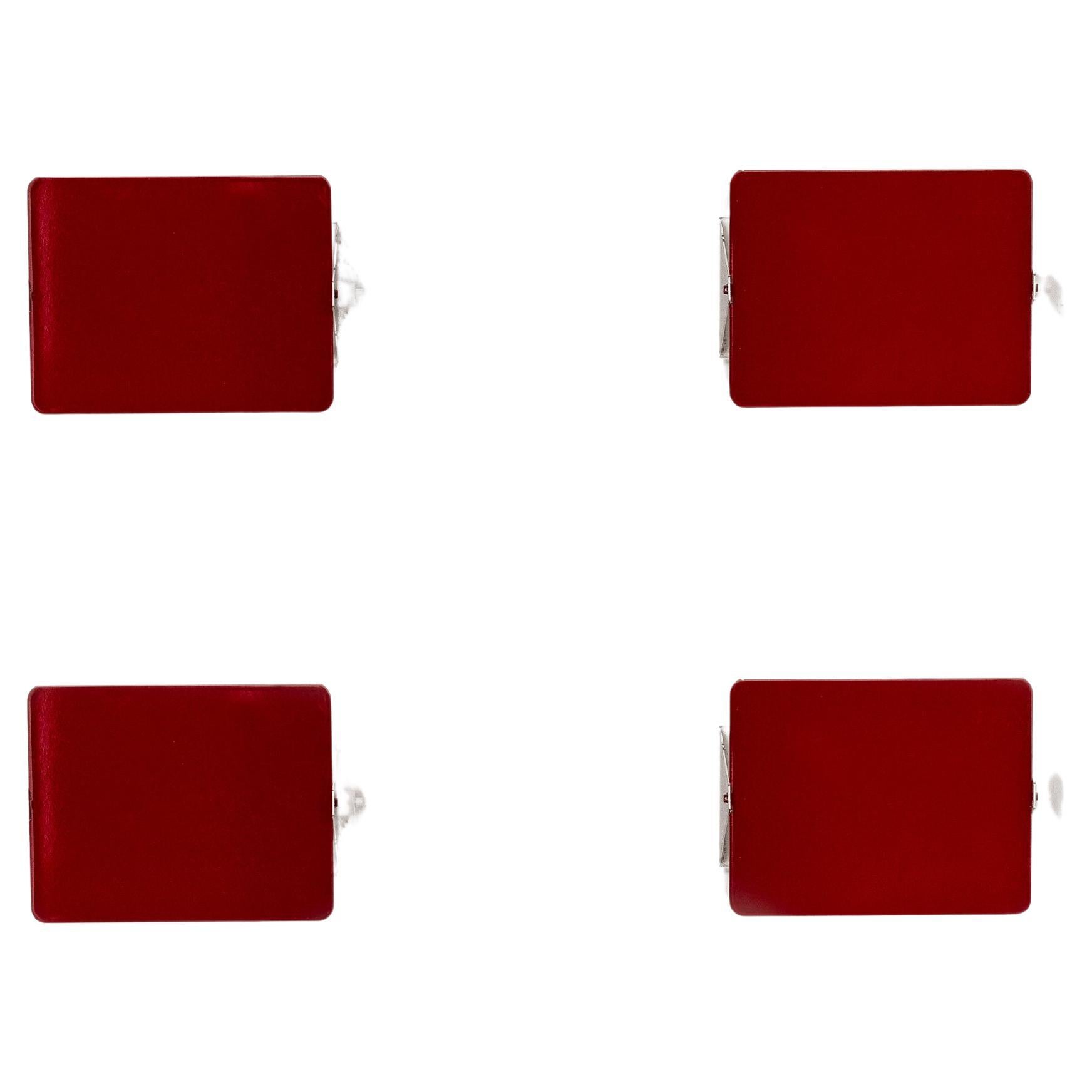 Appliques CP1 de Charlotte Perriand pour Steph Simon, rouge, 1958, lot de 4