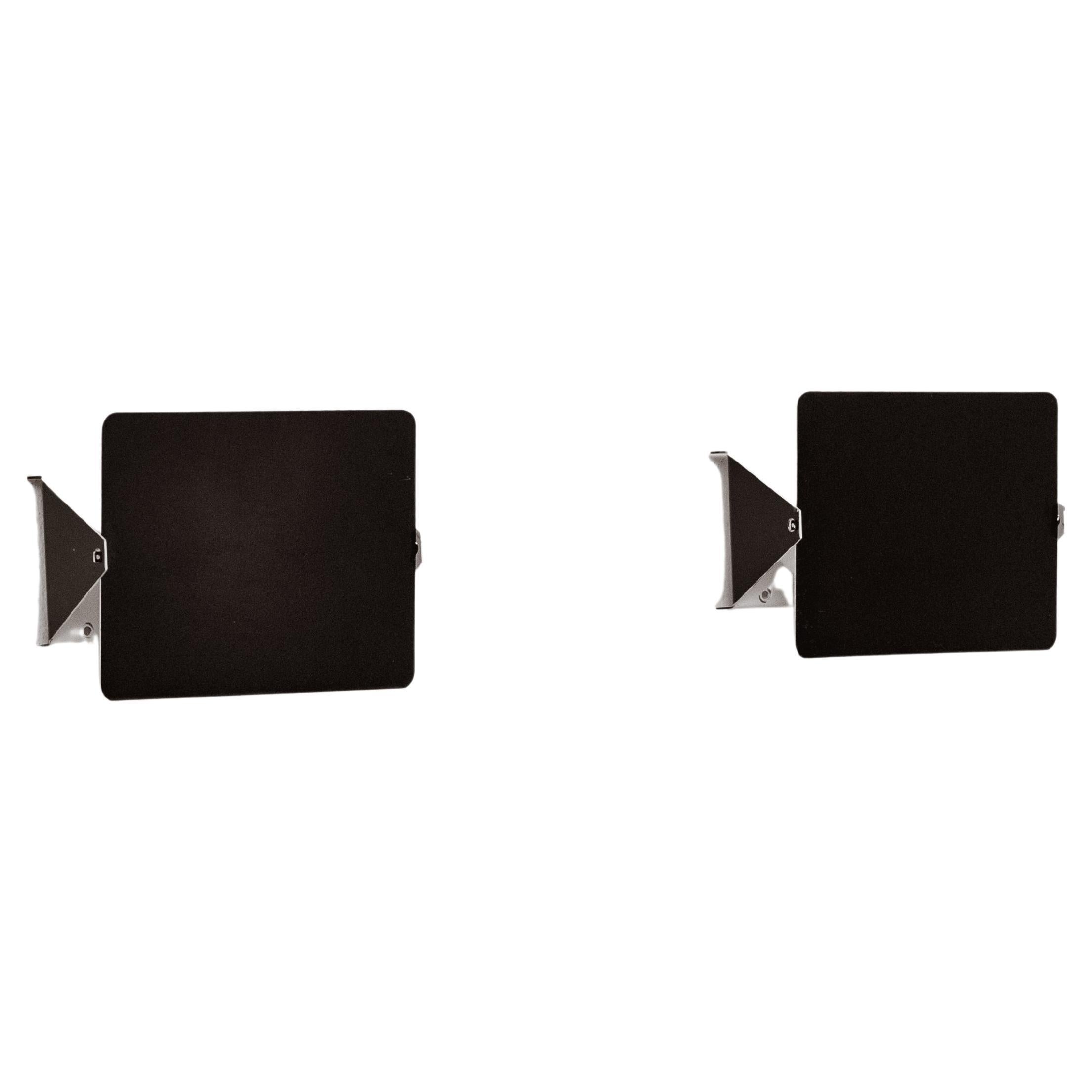 Charlotte Perriand CP1 Appliques pour Steph Simon, noir, 1958, ensemble de 2