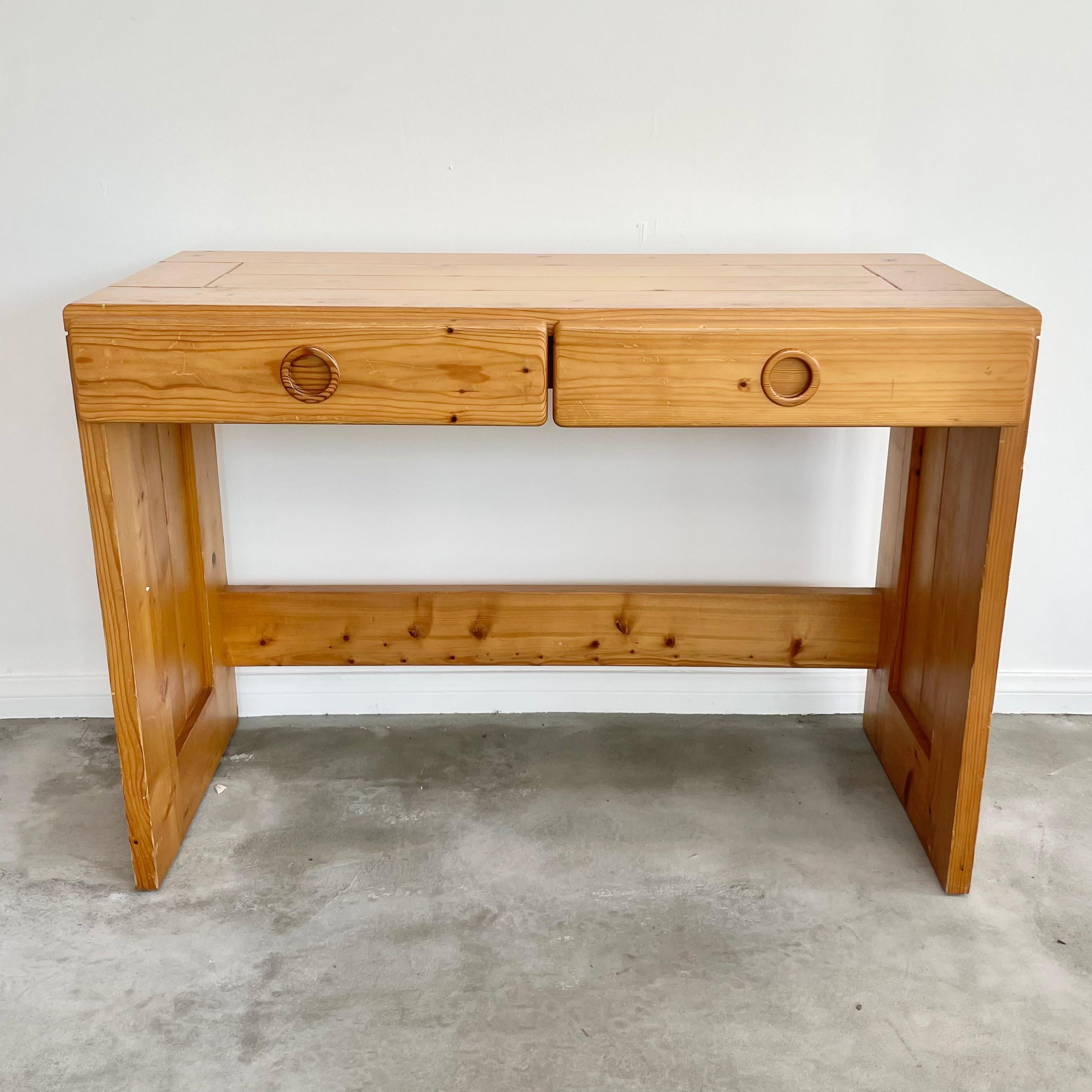 Pine Charlotte Perriand Desk for Les Arcs with Matching Stool For Sale