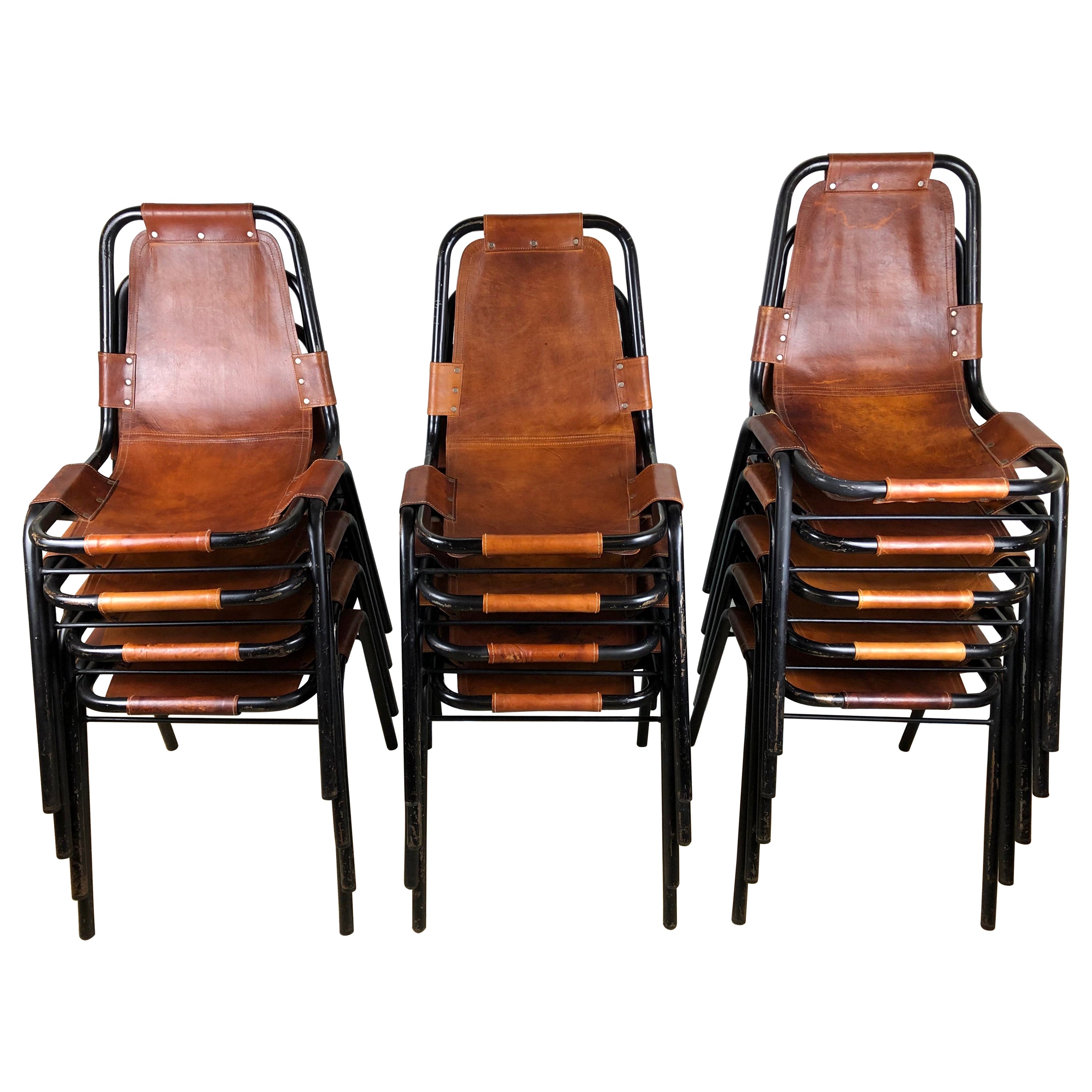 Charlotte Perriand Dining Chairs for Les Arcs Ski Resort circa 1960s Set of 13