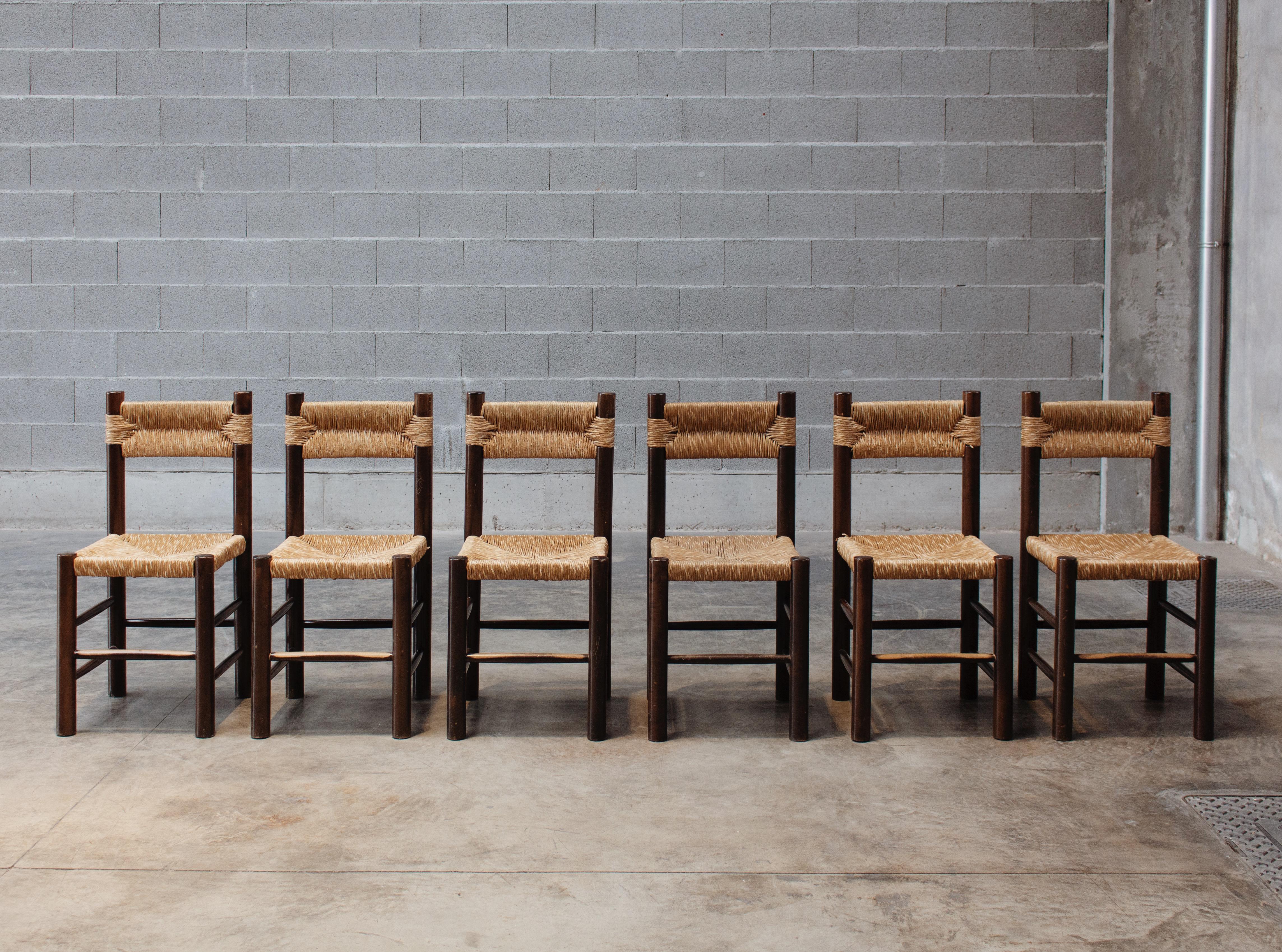 Mid-20th Century Charlotte Perriand Dining Chairs for Robert Sentou, 1964, Set of 14 For Sale