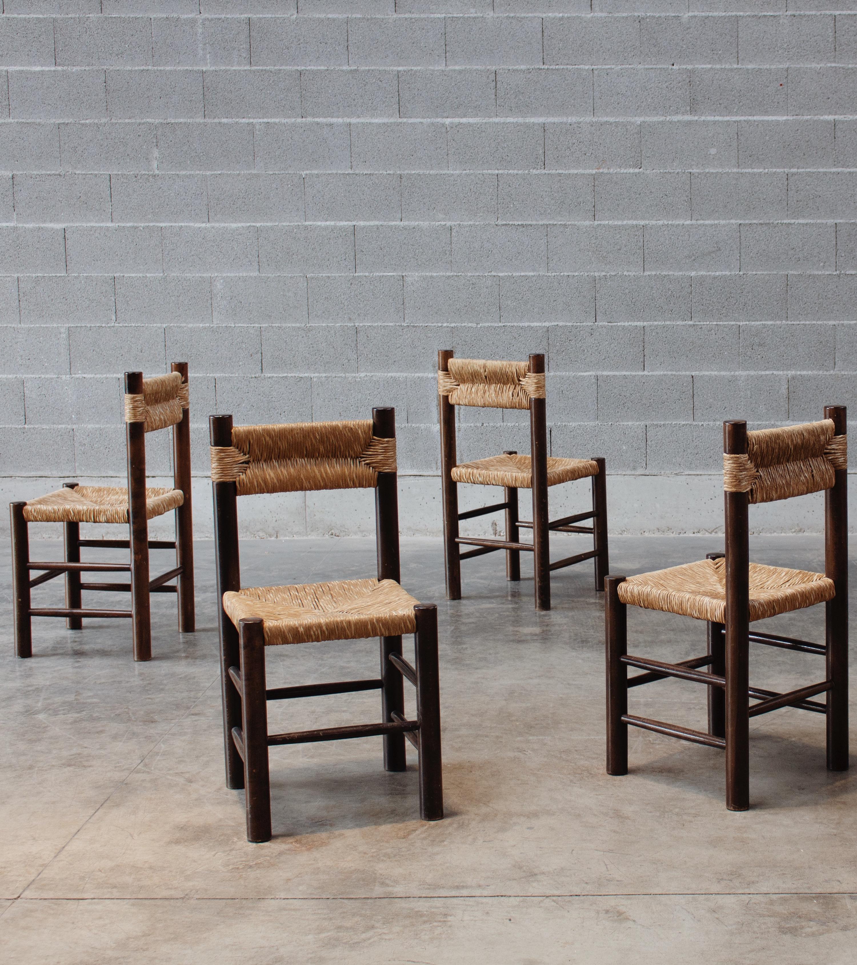 Charlotte Perriand Dining Chairs for Robert Sentou, 1964, Set of 4 For Sale 5