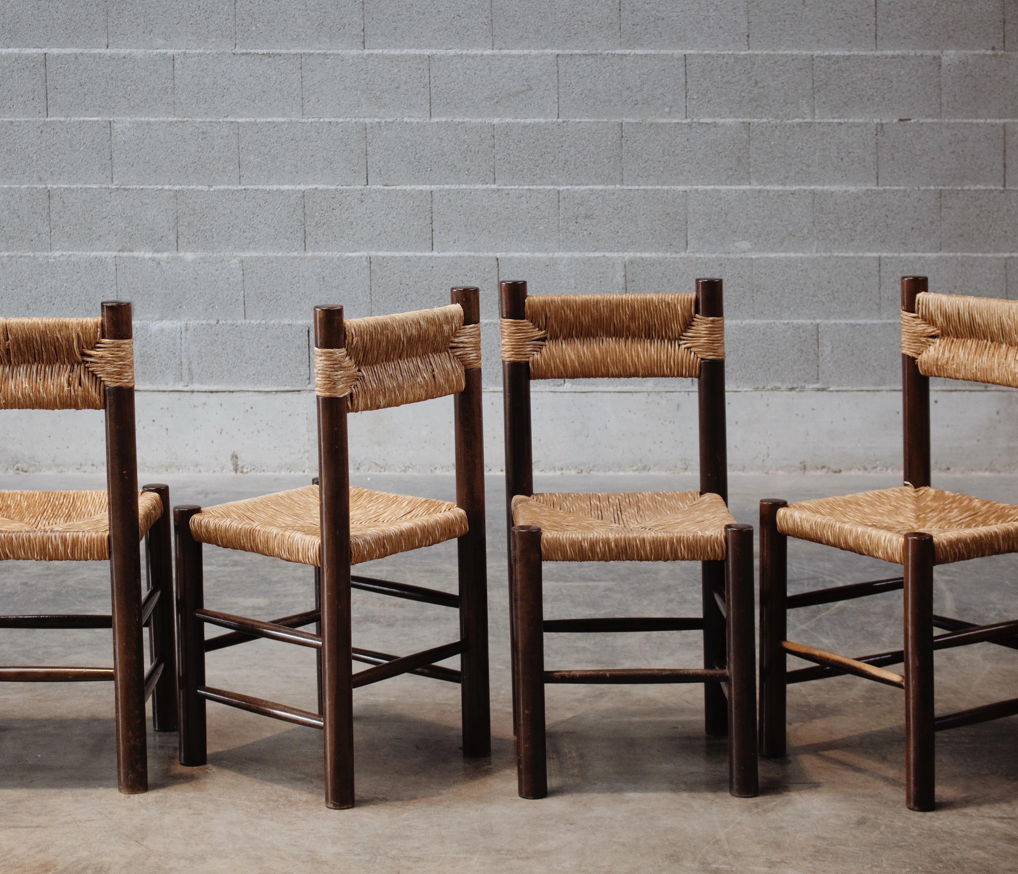 Charlotte Perriand Dining Chairs for Robert Sentou, 1964, Set of 4 For Sale 7