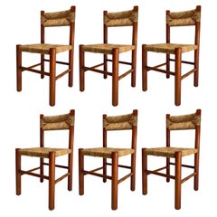 Chaises de salle à manger Charlotte Perriand, France, années 1960, lot de 6
