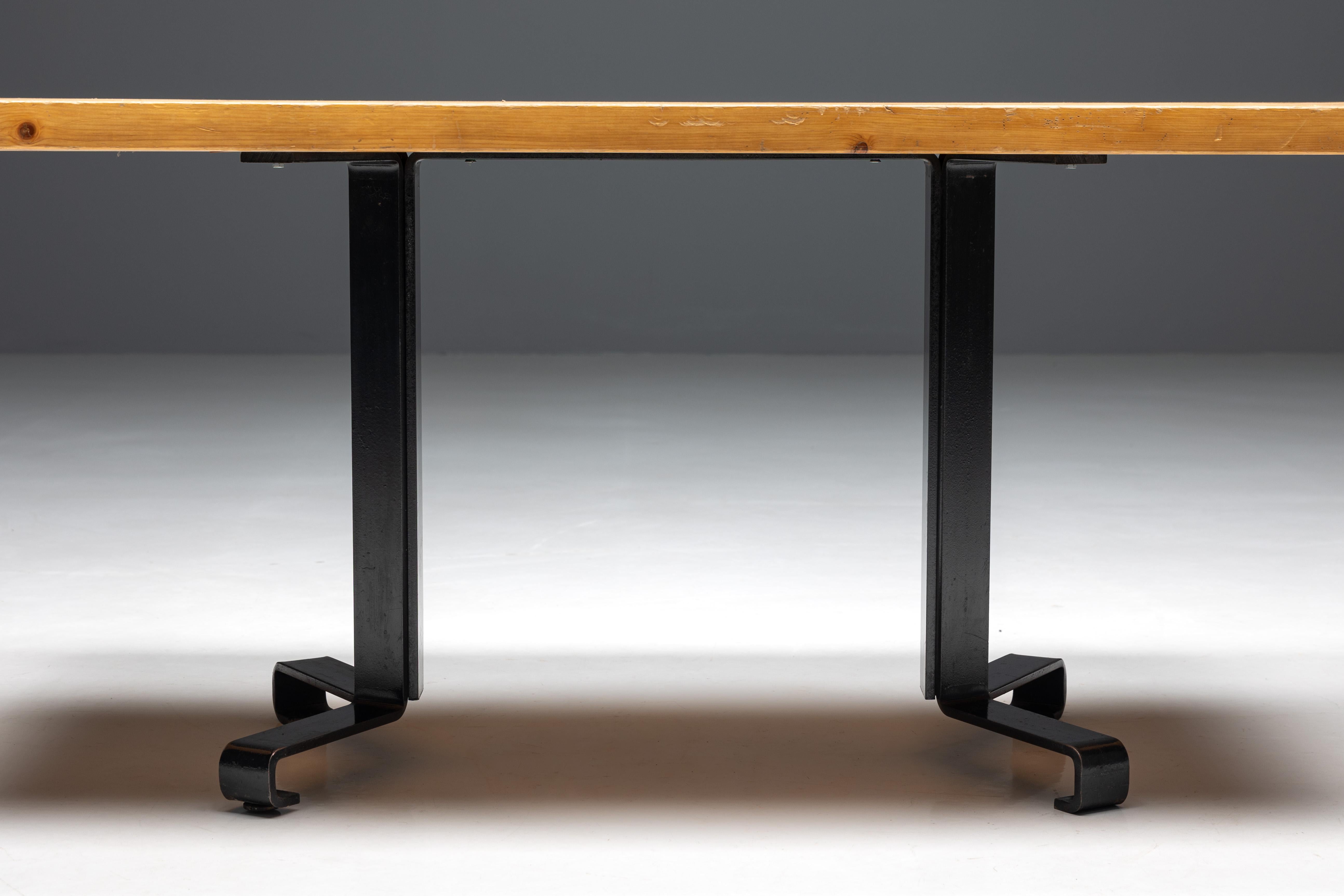 Dining Table by Charlotte Perriand for 'Les Arcs', France, 1960s For Sale 2