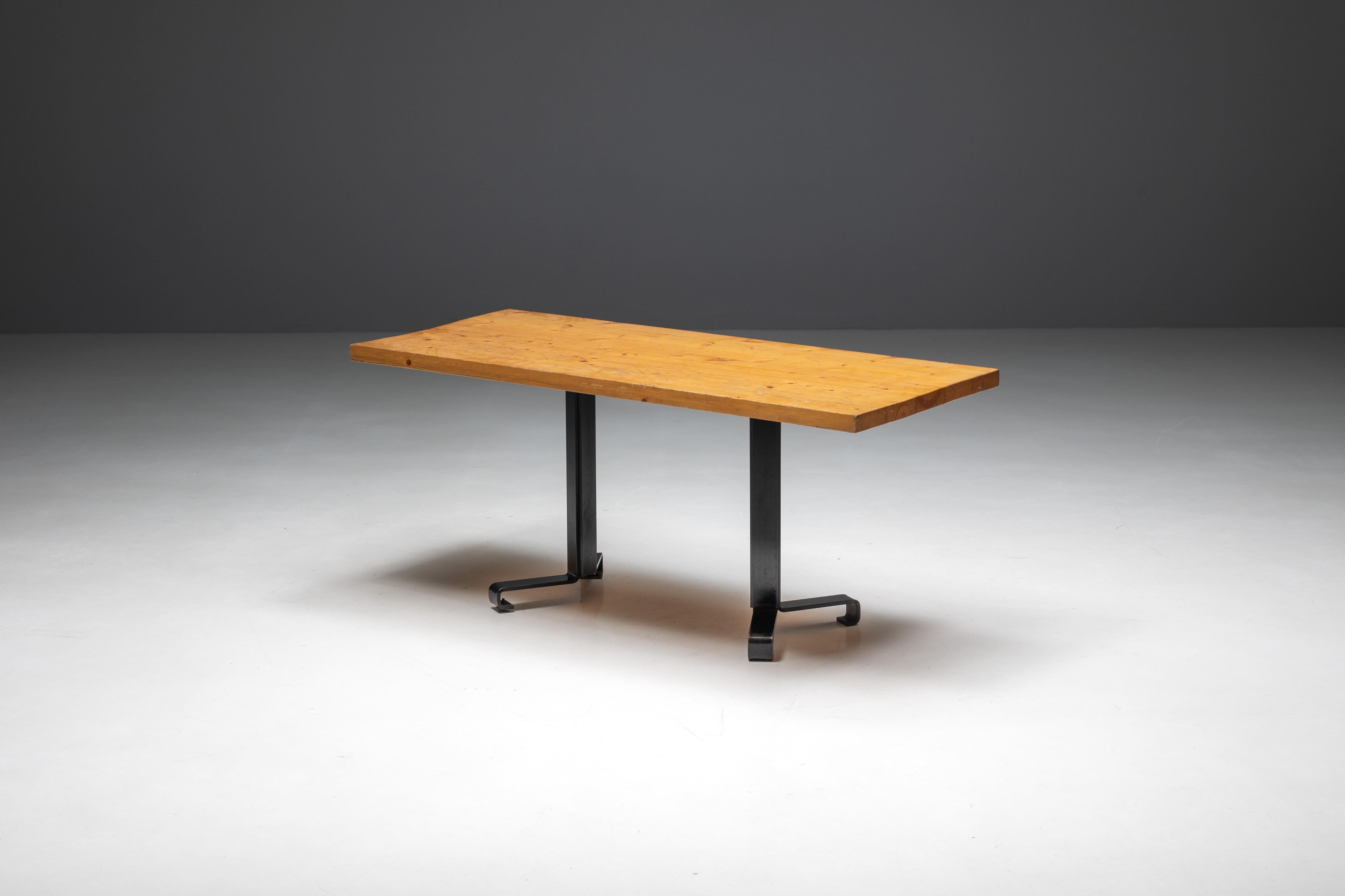 Dining Table by Charlotte Perriand for 'Les Arcs', France, 1960s For Sale