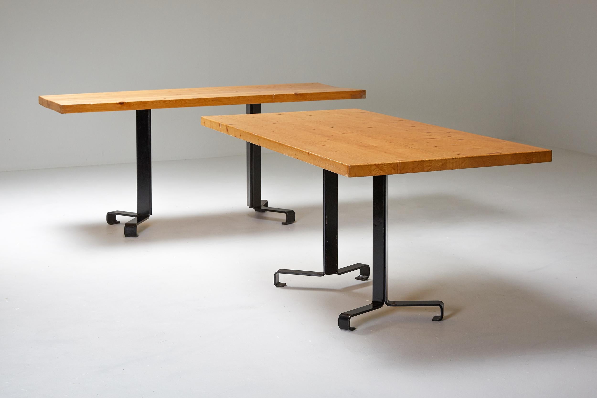 Metal Charlotte Perriand dining table Les Arcs