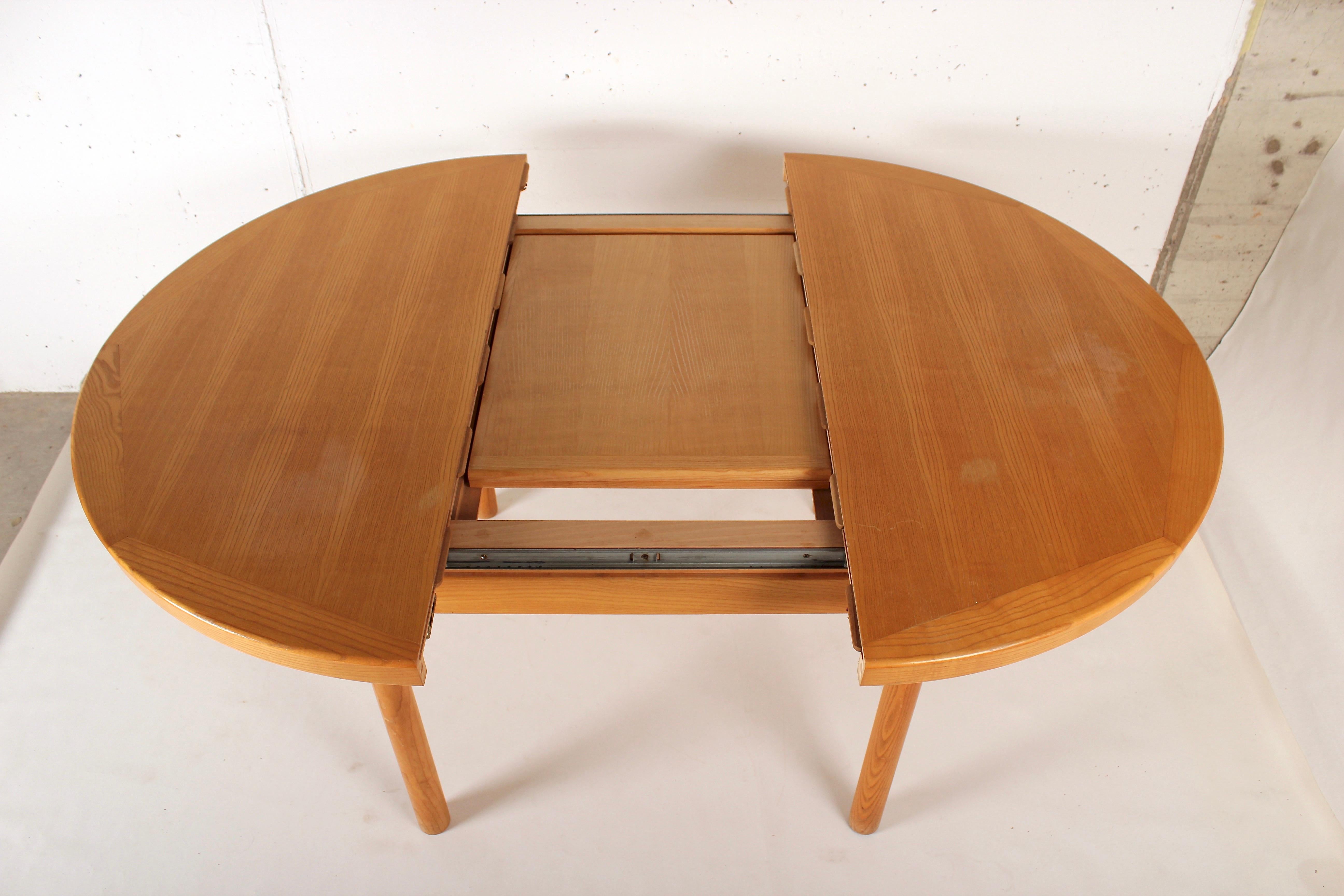 Pine Roger Sentou Dinning Table for Sentou, France, 1960