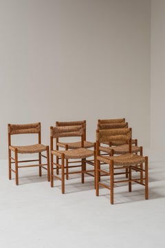 Charlotte Perriand “Dordogne” Chairs, Set of 6, France 1960s