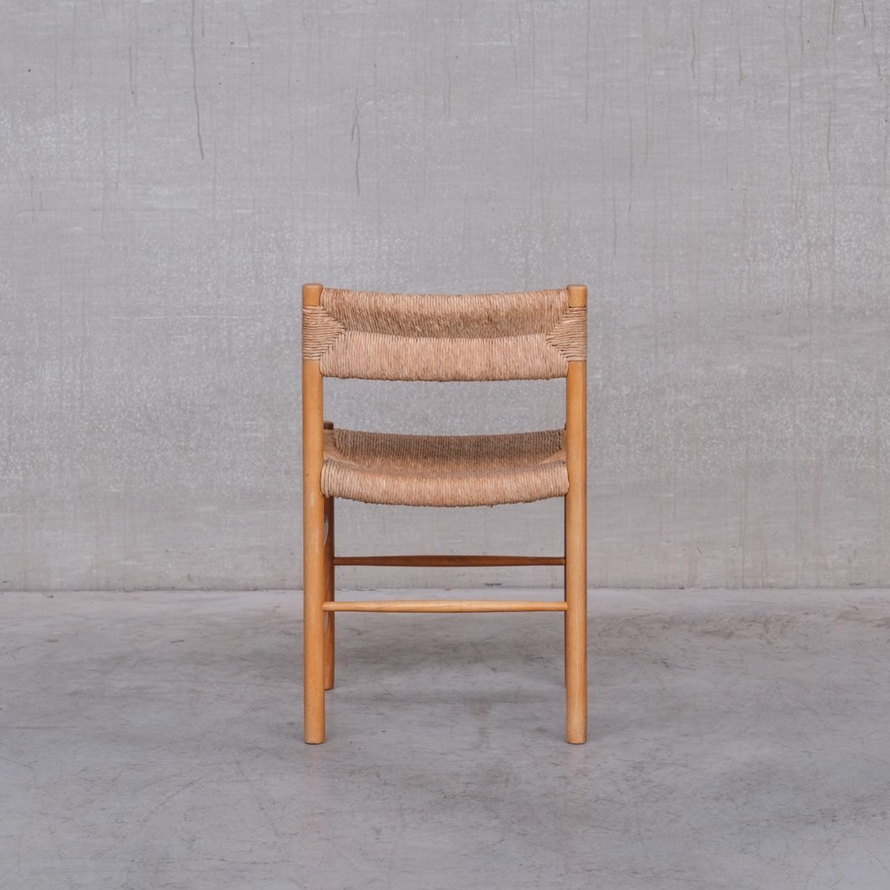 Charlotte Perriand 'Dordogne' Mid-Century Rush Dining Chairs 4