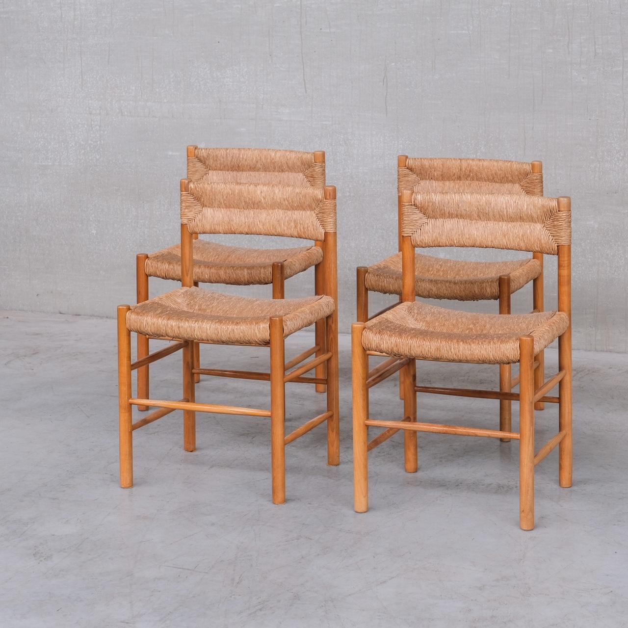 Charlotte Perriand 'Dordogne' Mid-Century Rush Dining Chairs 7