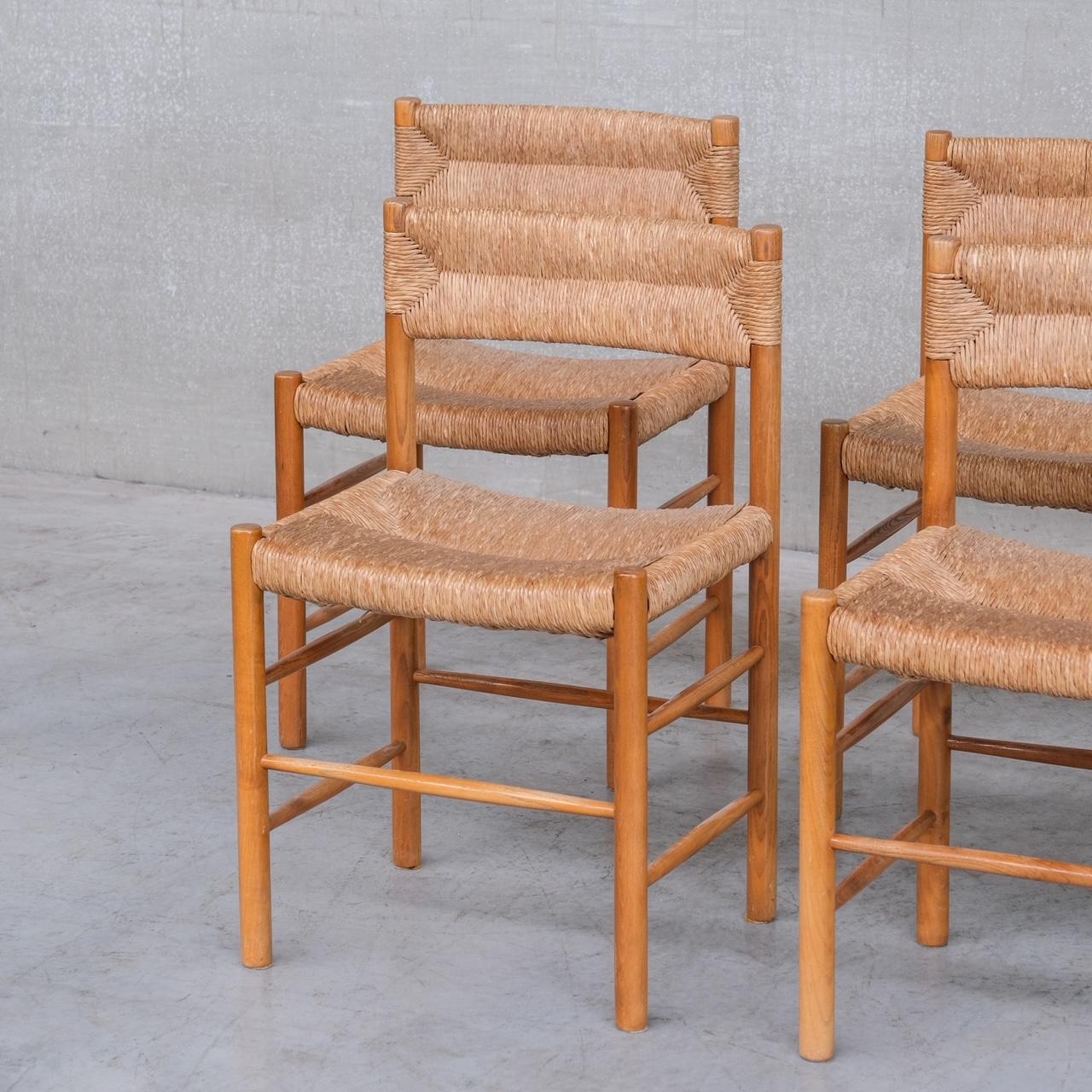 Charlotte Perriand 'Dordogne' Mid-Century Rush Dining Chairs 8