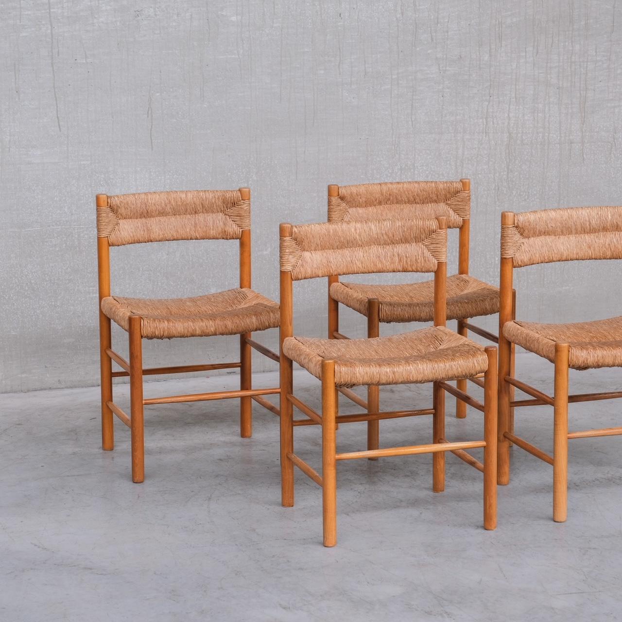 Charlotte Perriand 'Dordogne' Mid-Century Rush Dining Chairs 10
