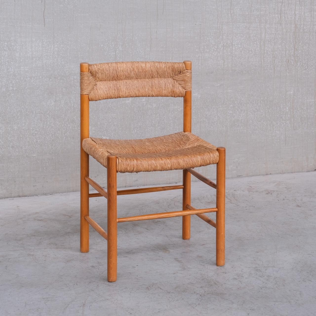 20th Century Charlotte Perriand 'Dordogne' Mid-Century Rush Dining Chairs