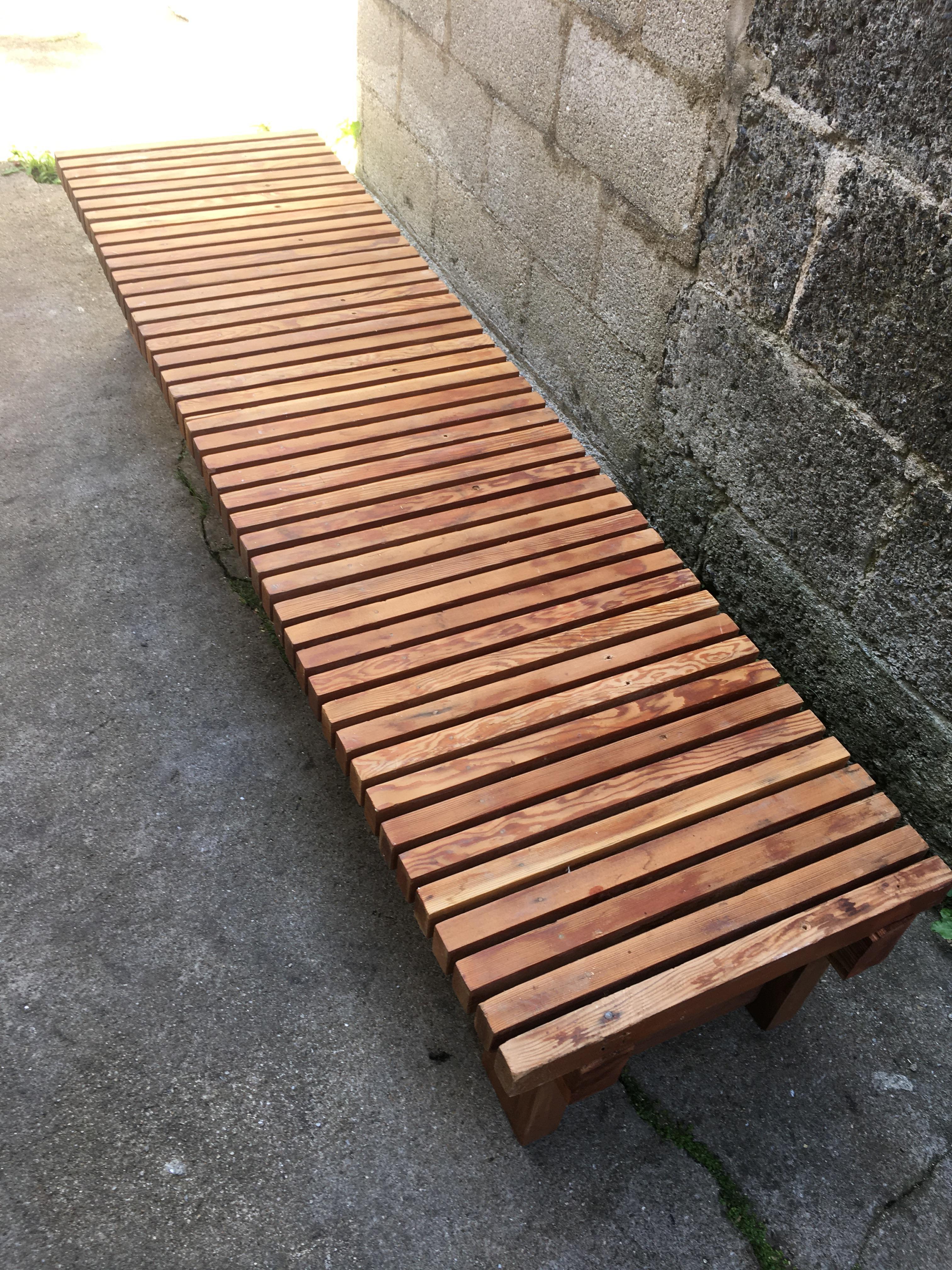 Charlotte Perriand Duckboard Bench, 1969 In Good Condition In Saint Ouen, FR