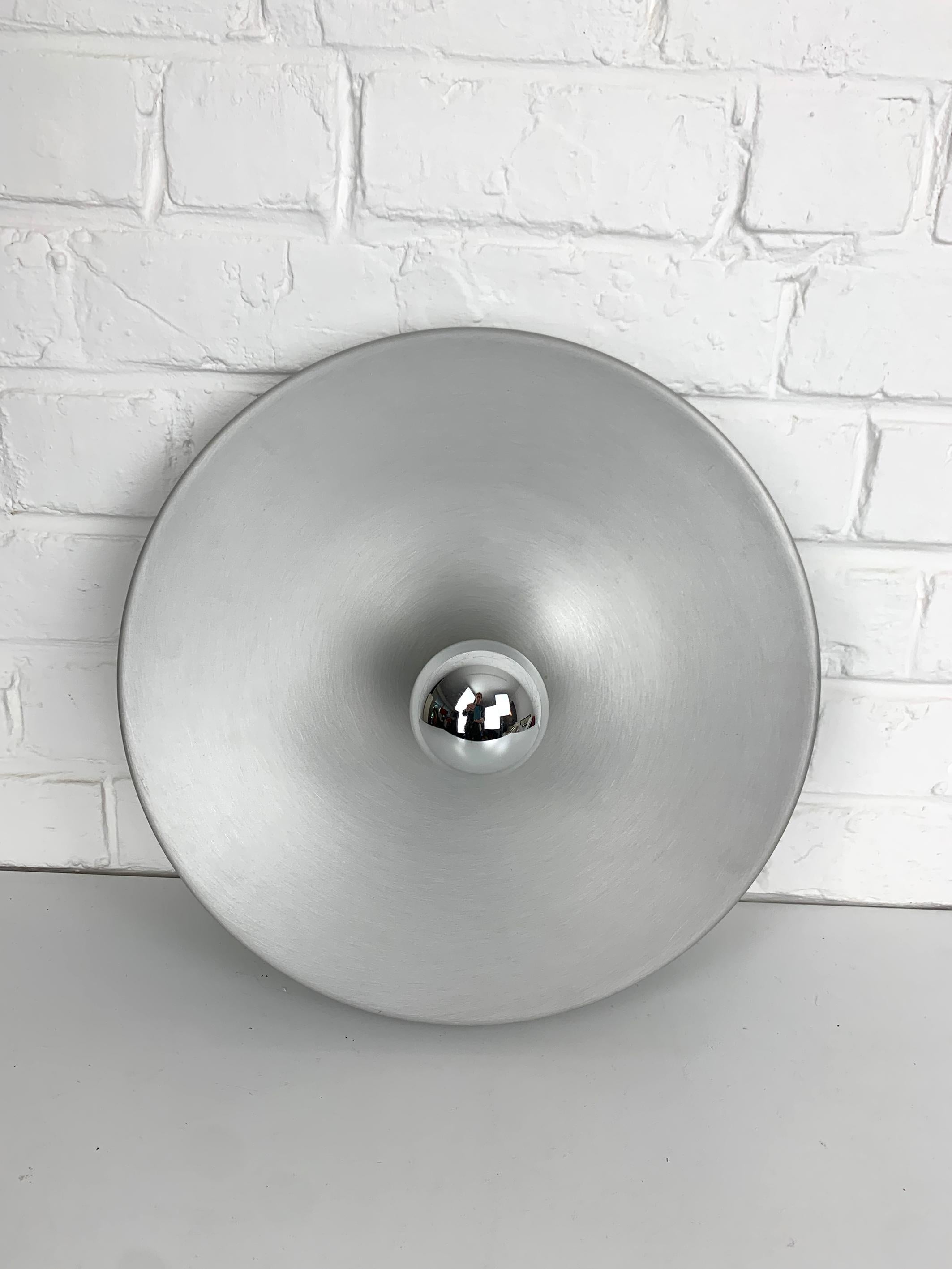 Mid-Century Modern Charlotte Perriand Flush Sconce Disc Wall Light by Staff, Germany, 1960s