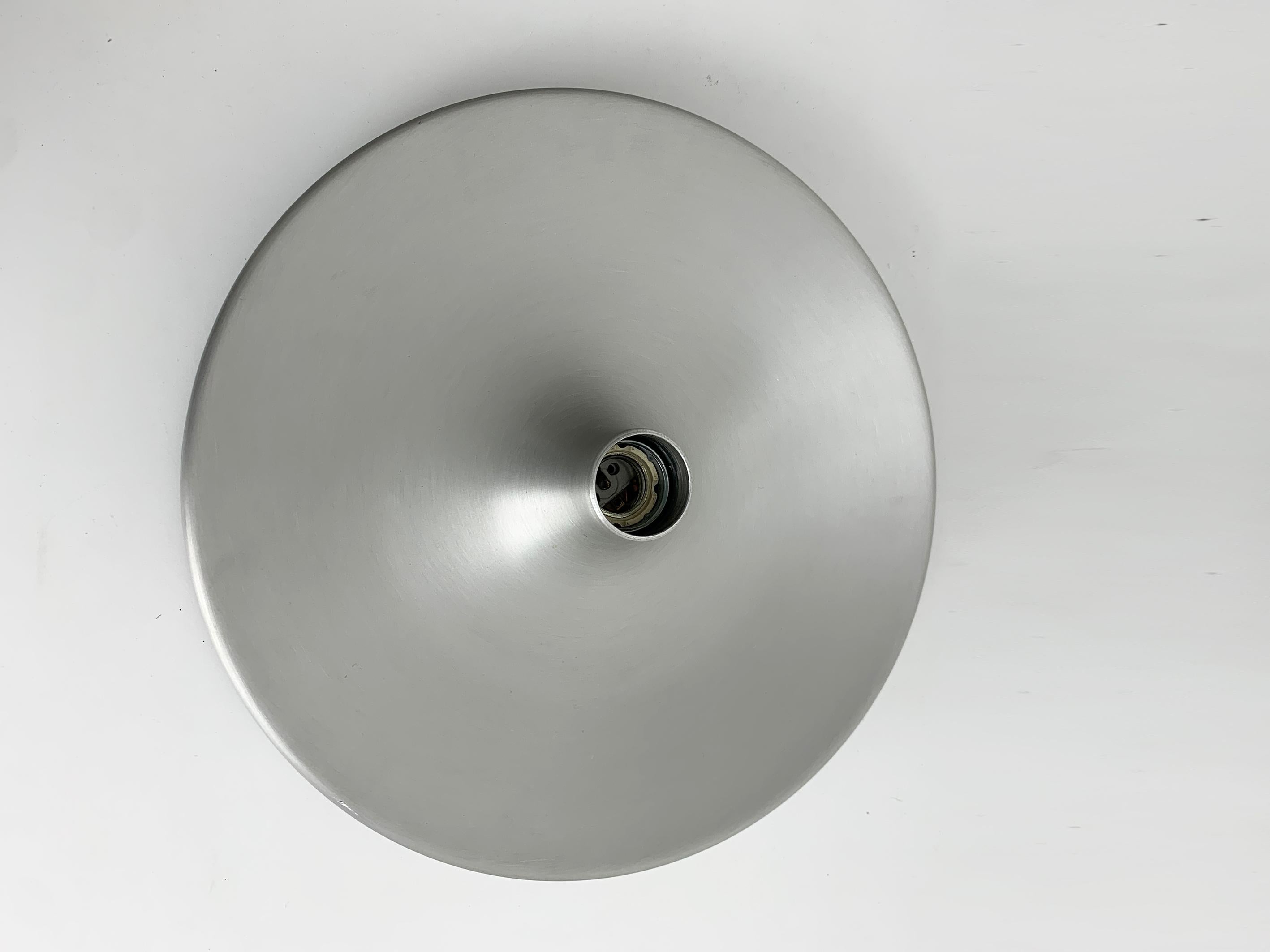 Aluminum Charlotte Perriand Flush Sconce Disc Wall Light by Staff, Germany, 1960s