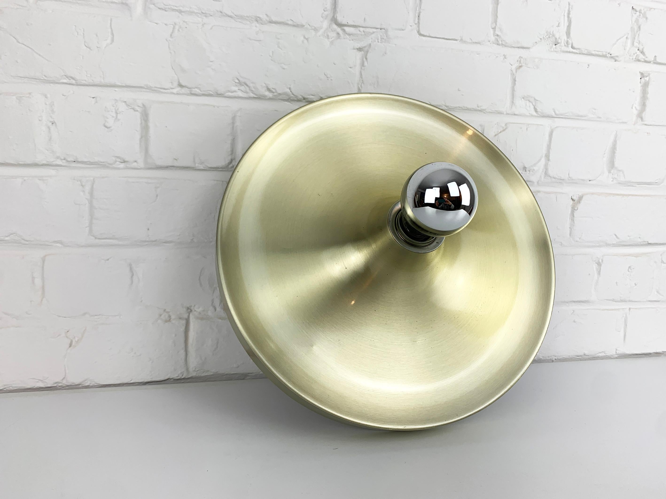 20th Century Charlotte Perriand Flush Sconce Gold Disc Wall Light, Germany, 1960s For Sale