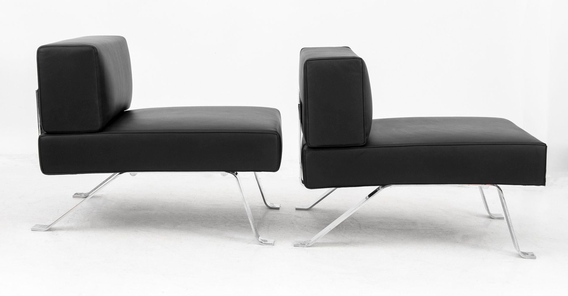 Charlotte Perriand für Cassina Ombra 512 Stühle, 2 (Leder) im Angebot