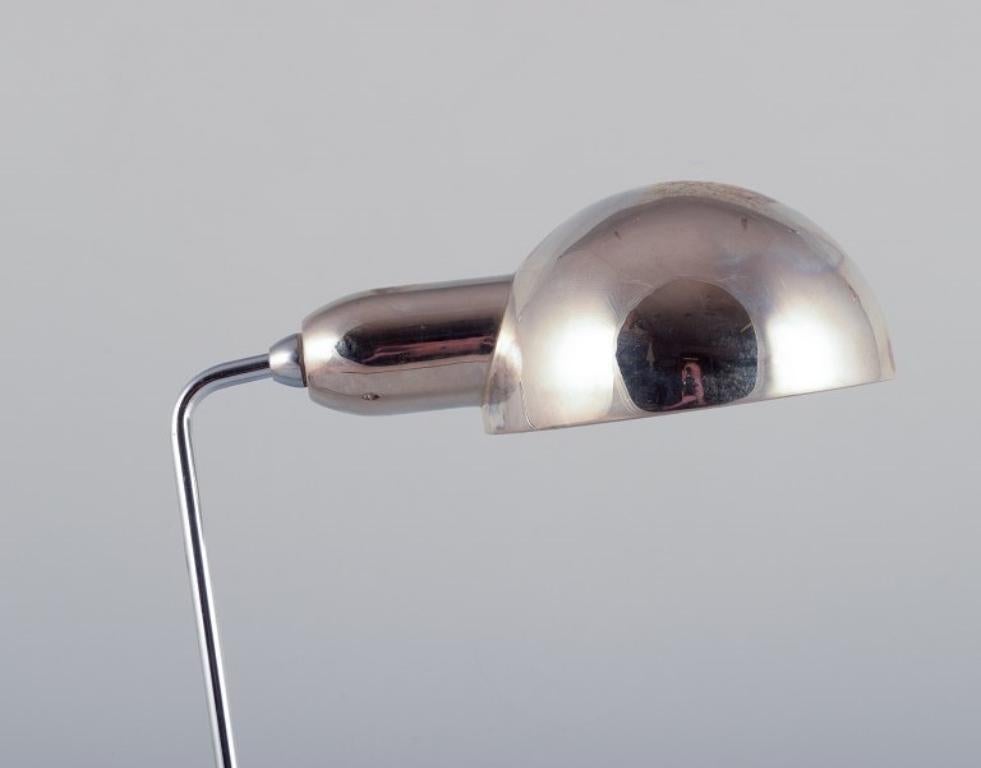 20th Century Charlotte Perriand for Jumo, France. Desk lamp in chromed metal. For Sale