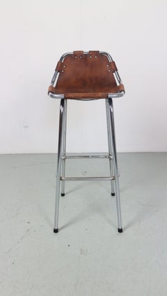Charlotte Perriand for "Les Arc" Original Leather Barstool, 1960