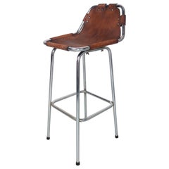 Charlotte Perriand for "Les Arc" Original Leather Barstool, 1960