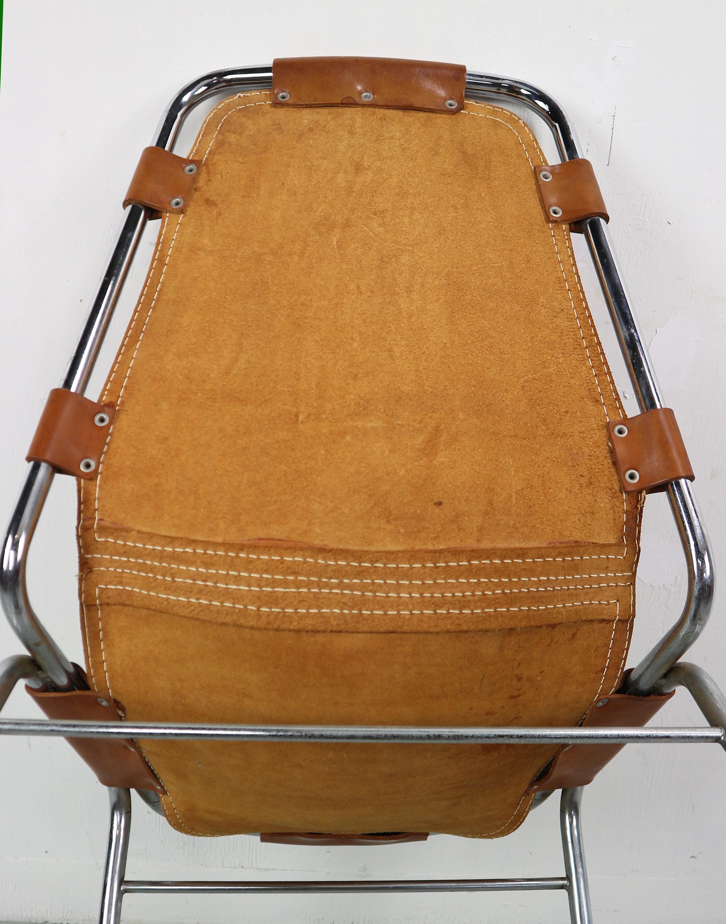 Ensemble de 2 chaises d'appoint originales en cuir Charlotte Perriand pour « Les Arc », 1960 Bon état - En vente à The Hague, NL