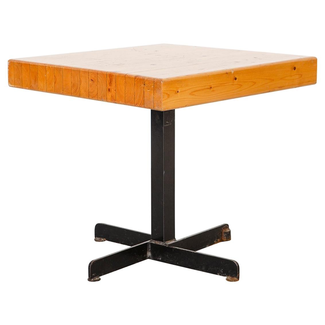 Charlotte Perriand for Les Arcs Mid-Century Modern Adjustable Square Table For Sale