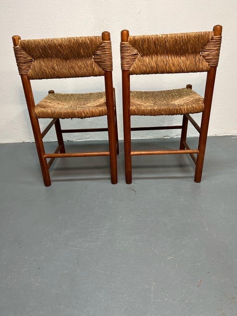 Charlotte Perriand for Sentou Les Arcs Dining Chairs Set of 6 In Good Condition For Sale In Amsterdam, NL