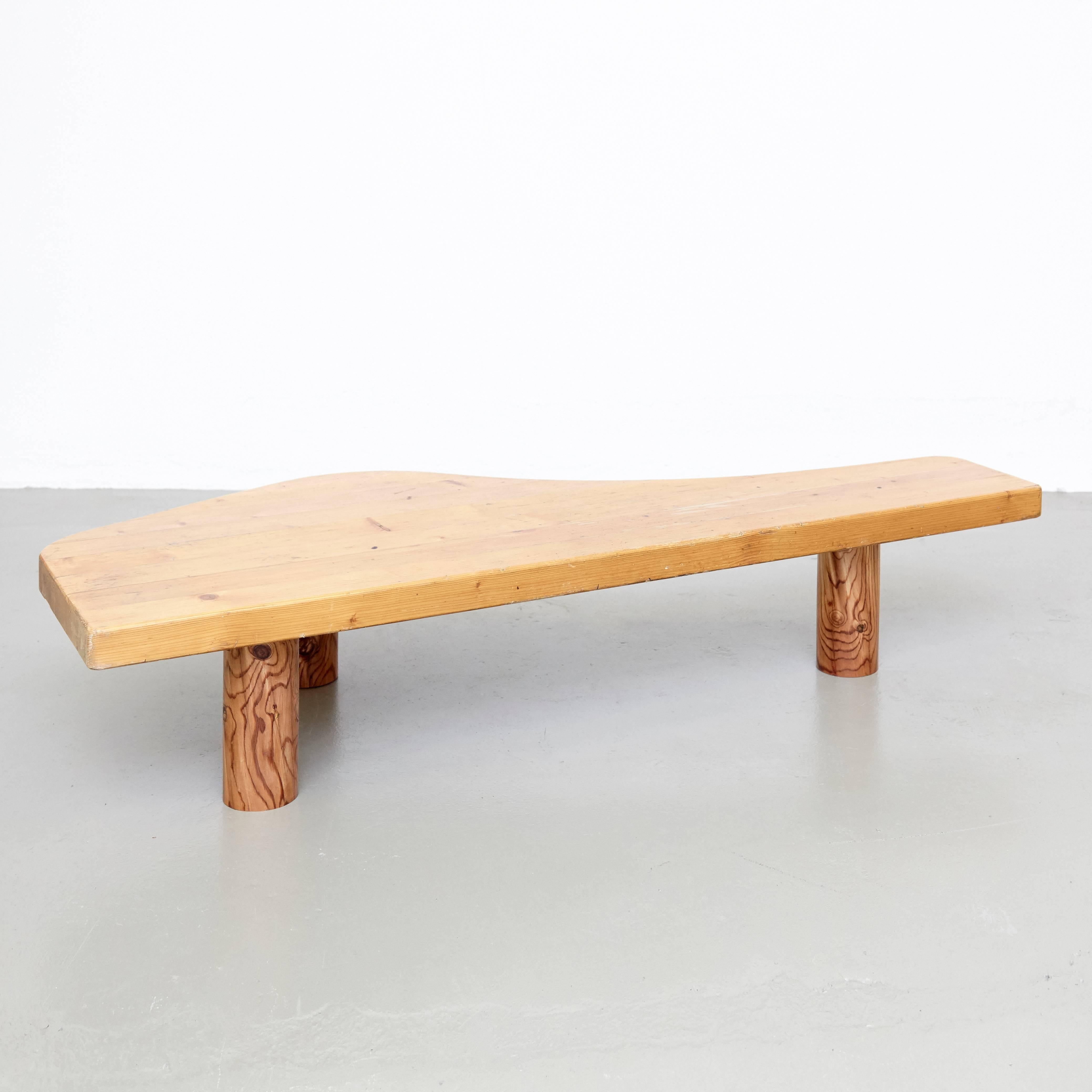 French Charlotte Perriand Style Free-Form Low Table, circa 1970