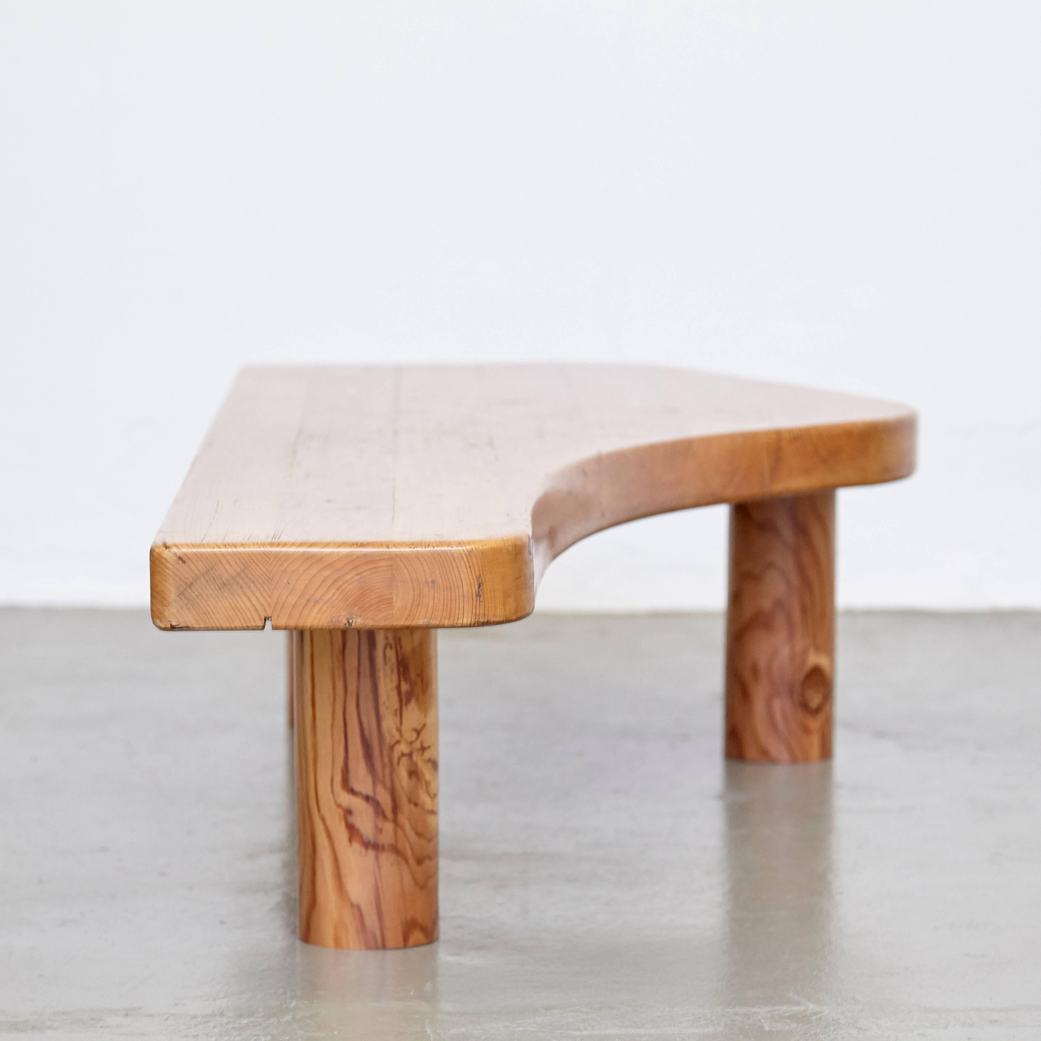 Pine Charlotte Perriand Style Free-Form Low Table, circa 1970