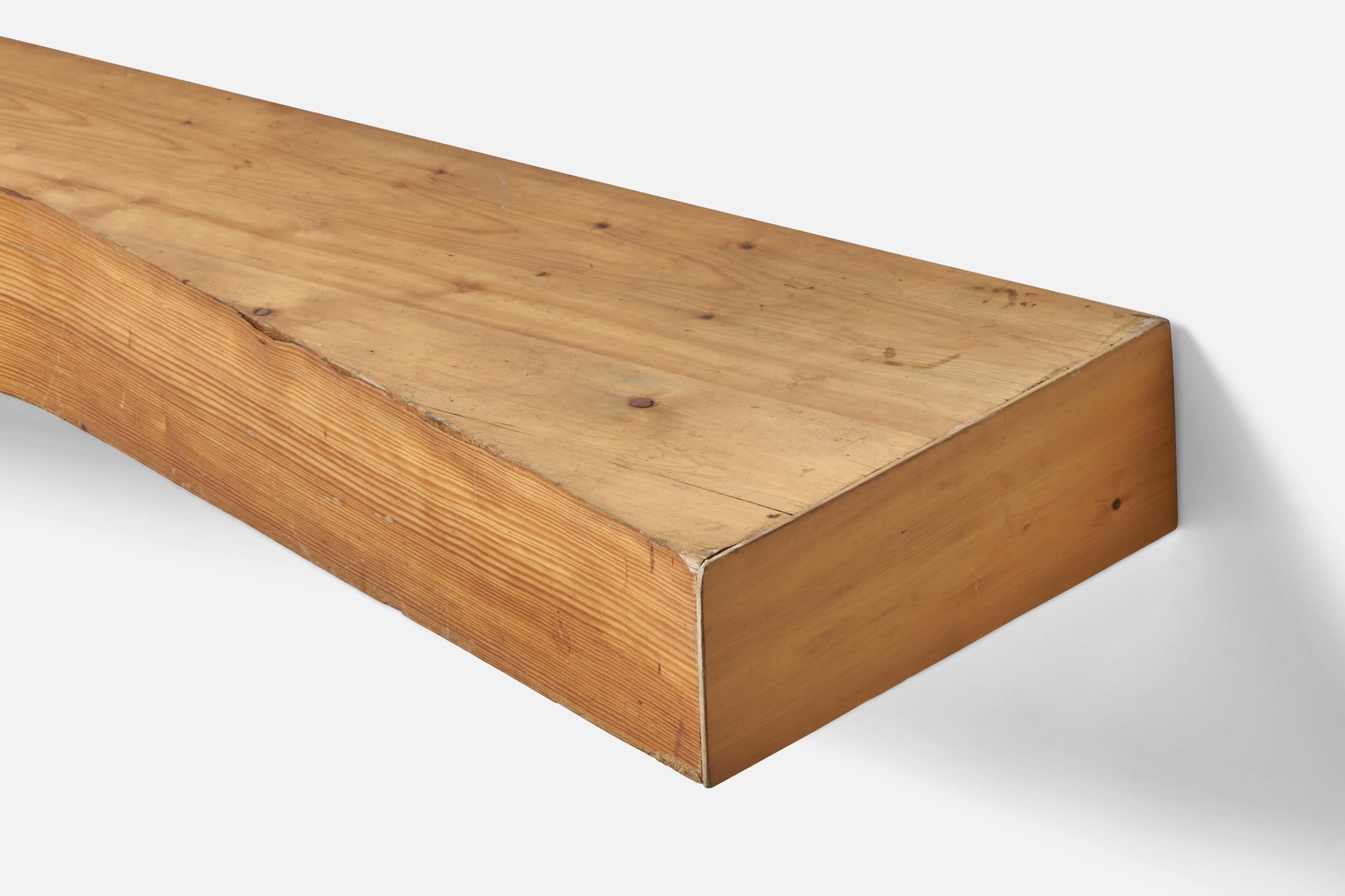 French Charlotte Perriand, Freeform Console Bench, Pine, France, 1967 For Sale