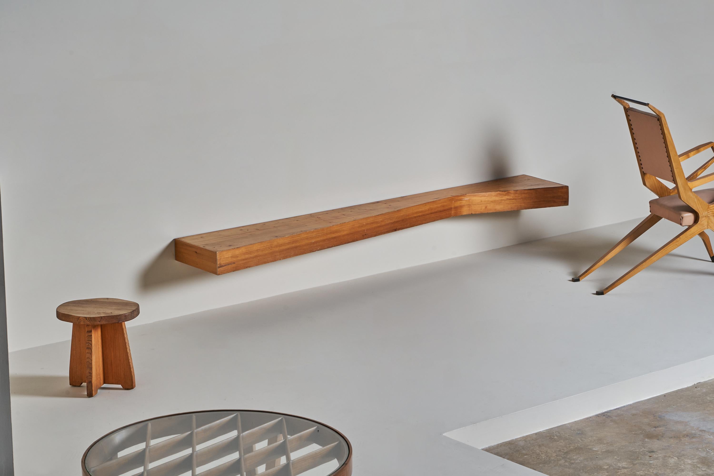 Mid-20th Century Charlotte Perriand, Freeform Console Bench, Pine, France, 1967 For Sale
