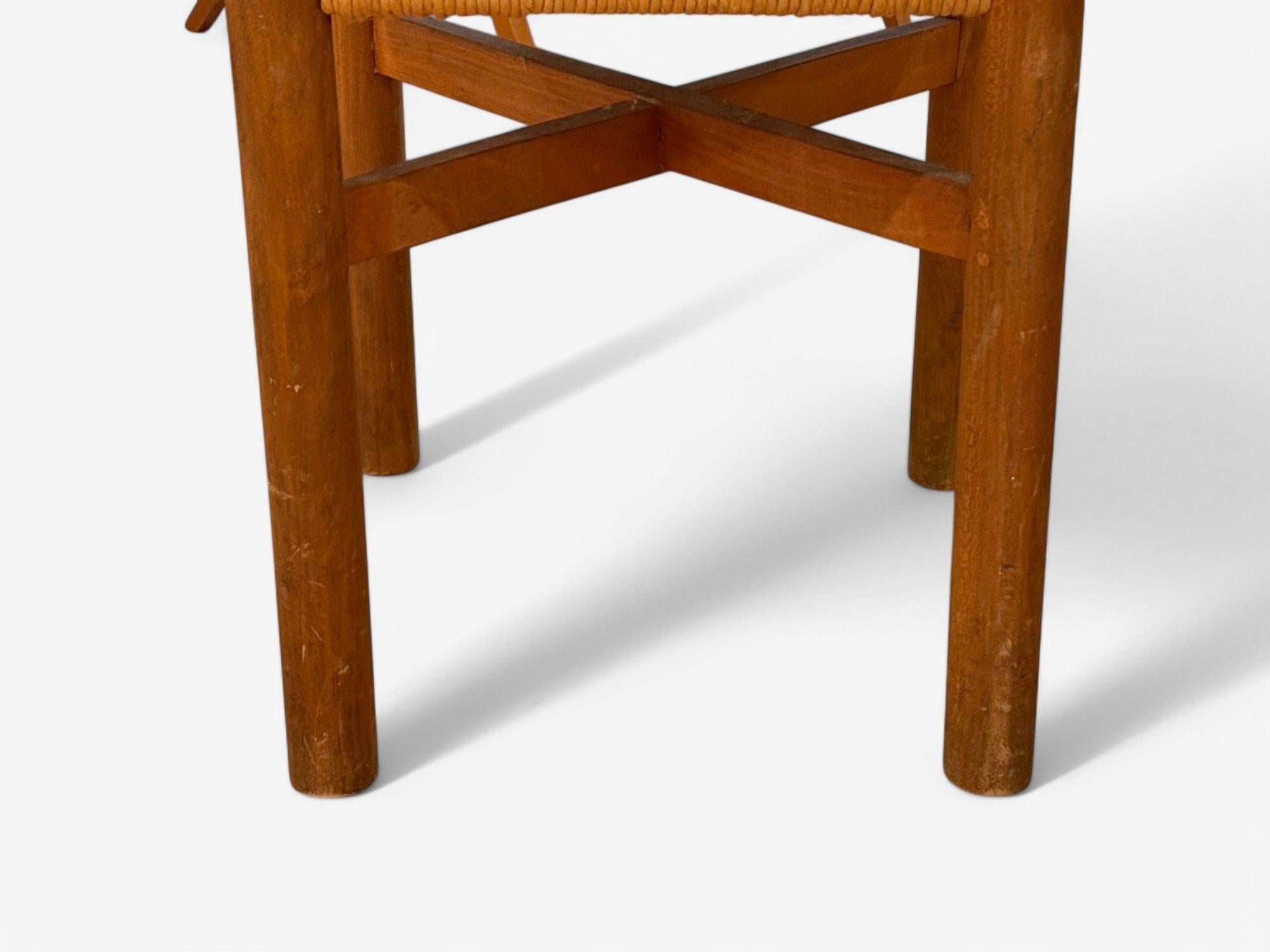 Charlotte Perriand, Française du milieu du siècle, Chaises Meribel à dossier de paille c. 1946 en vente 7
