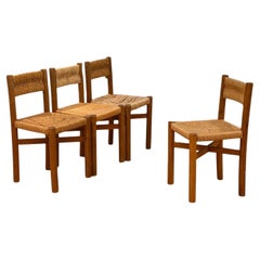 Charlotte Perriand, Française du milieu du siècle, Chaises Meribel à dossier de paille c. 1946