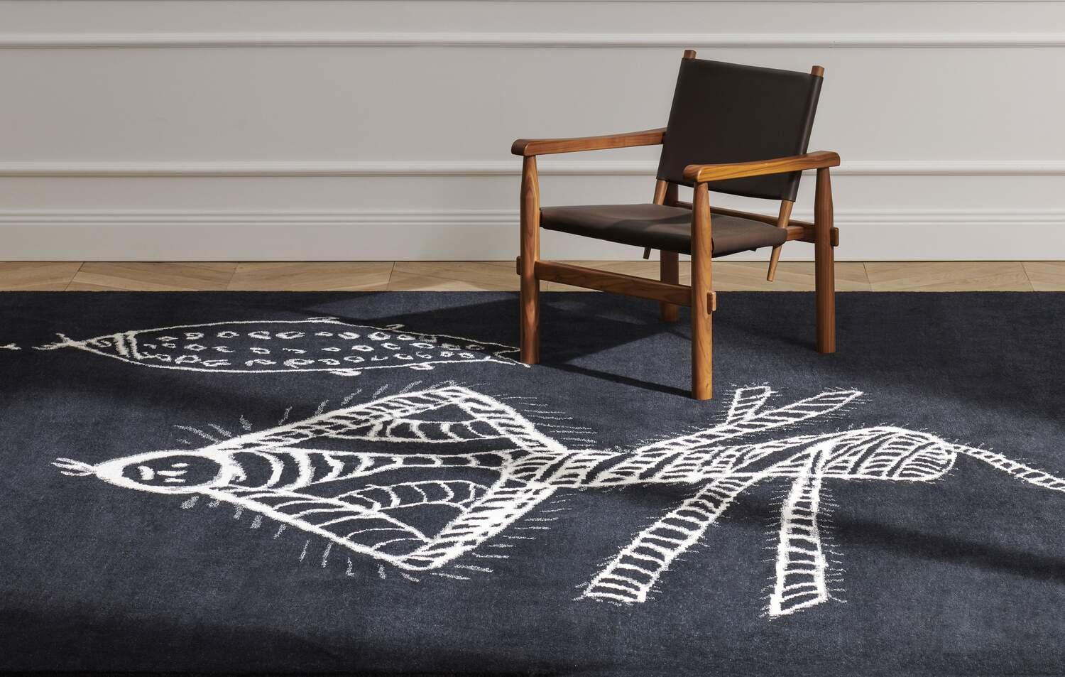 Italian Charlotte Perriand Graffiti Rug by Cassina For Sale