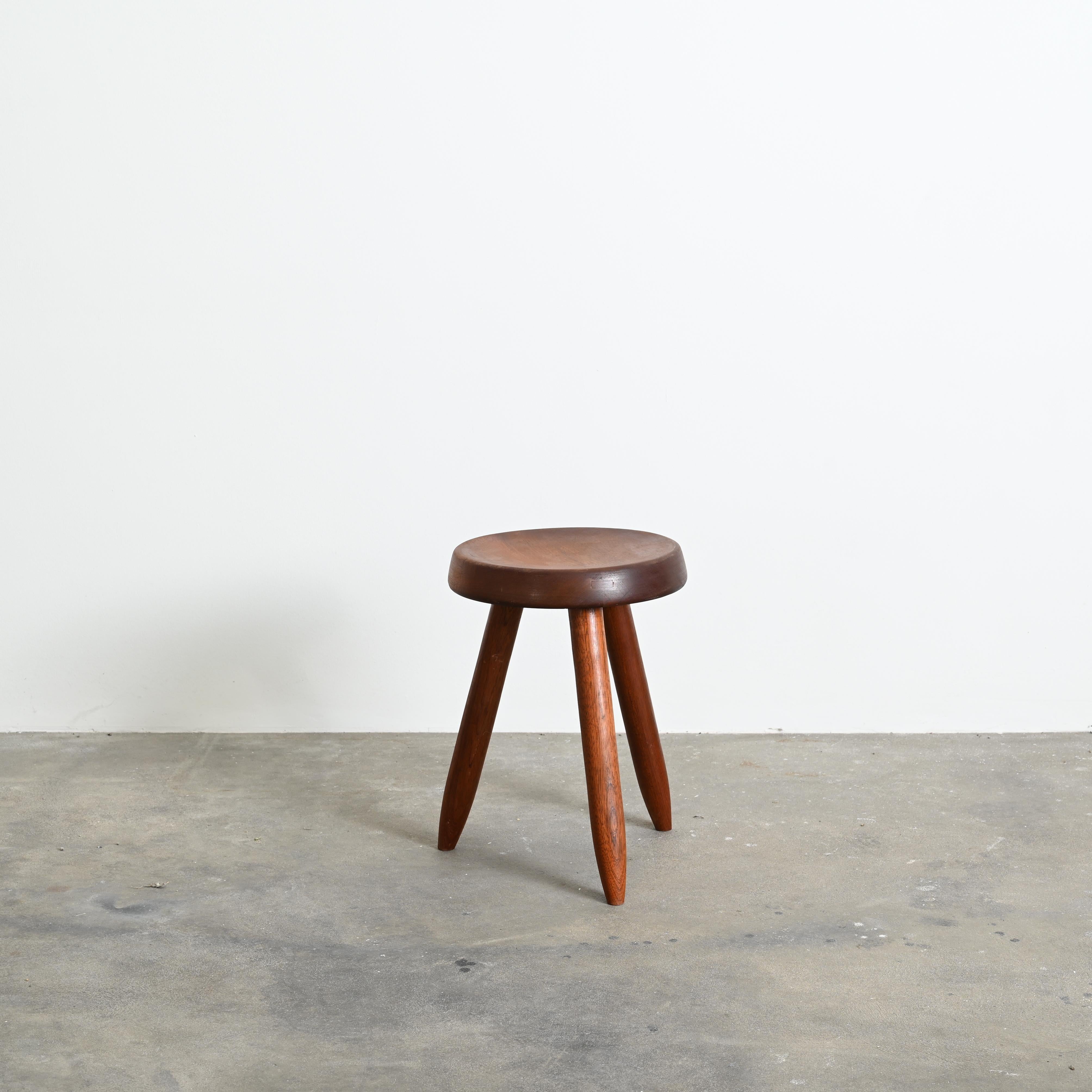 Hand-Crafted Charlotte Perriand High Berger Stool Authentic & Rare Mid-Century Modern For Sale