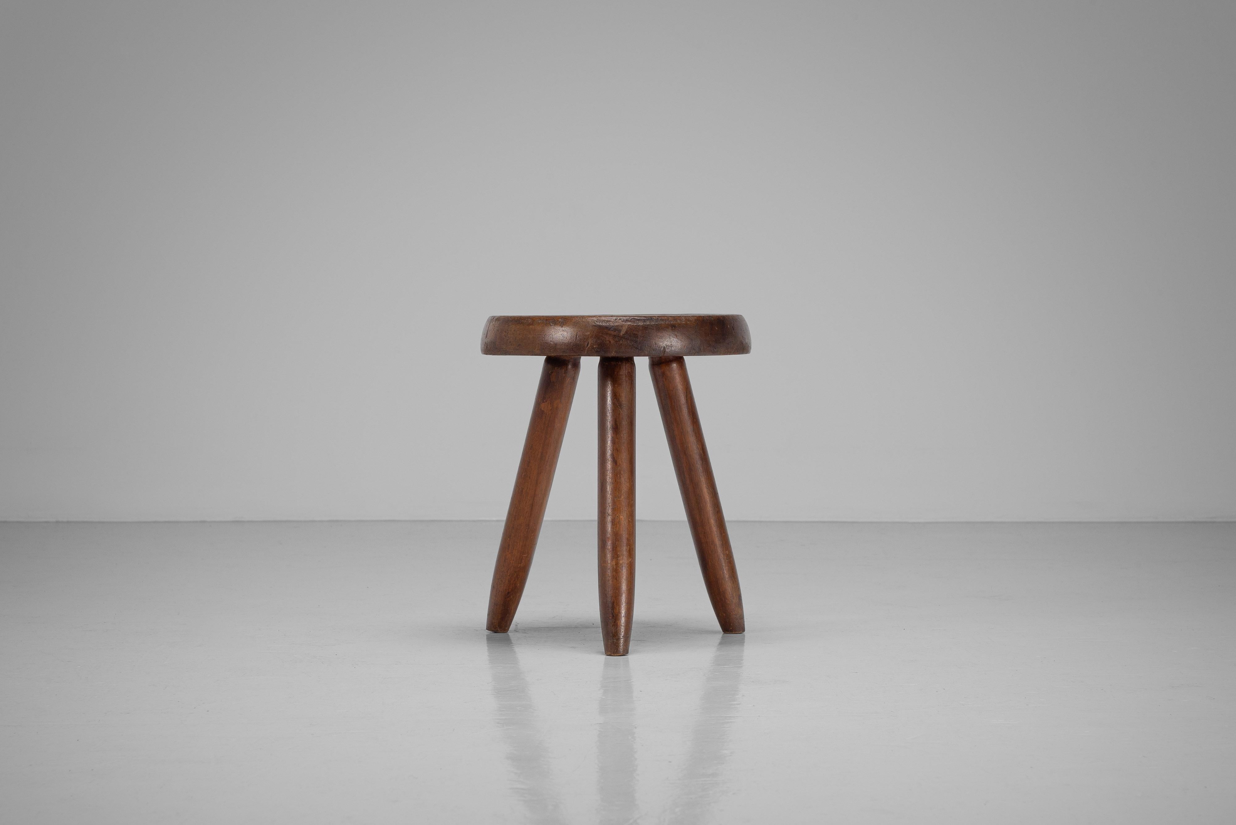 Charlotte Perriand Taburete alto Berger Steph Simon Francia 1953 en Bueno estado para la venta en Roosendaal, Noord Brabant