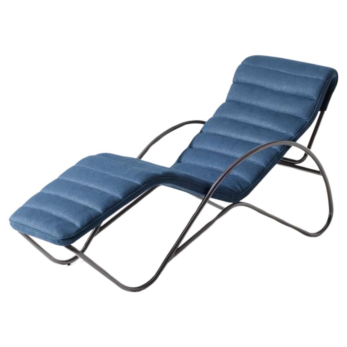 Charlotte Perriand Indochine Blue Chaise Lounge by Cassina For Sale
